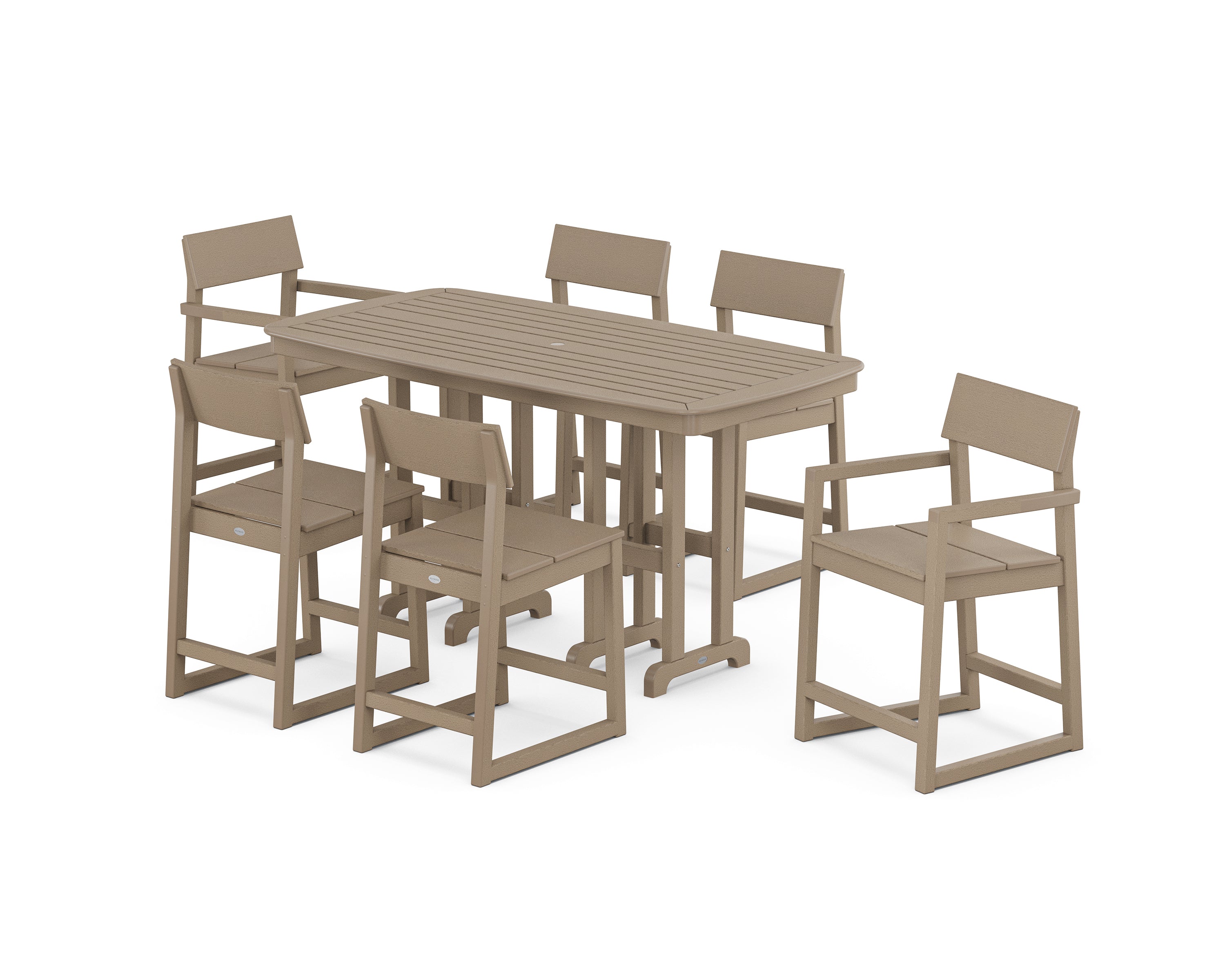POLYWOOD EDGE 7-Piece Counter Set in Vintage Sahara