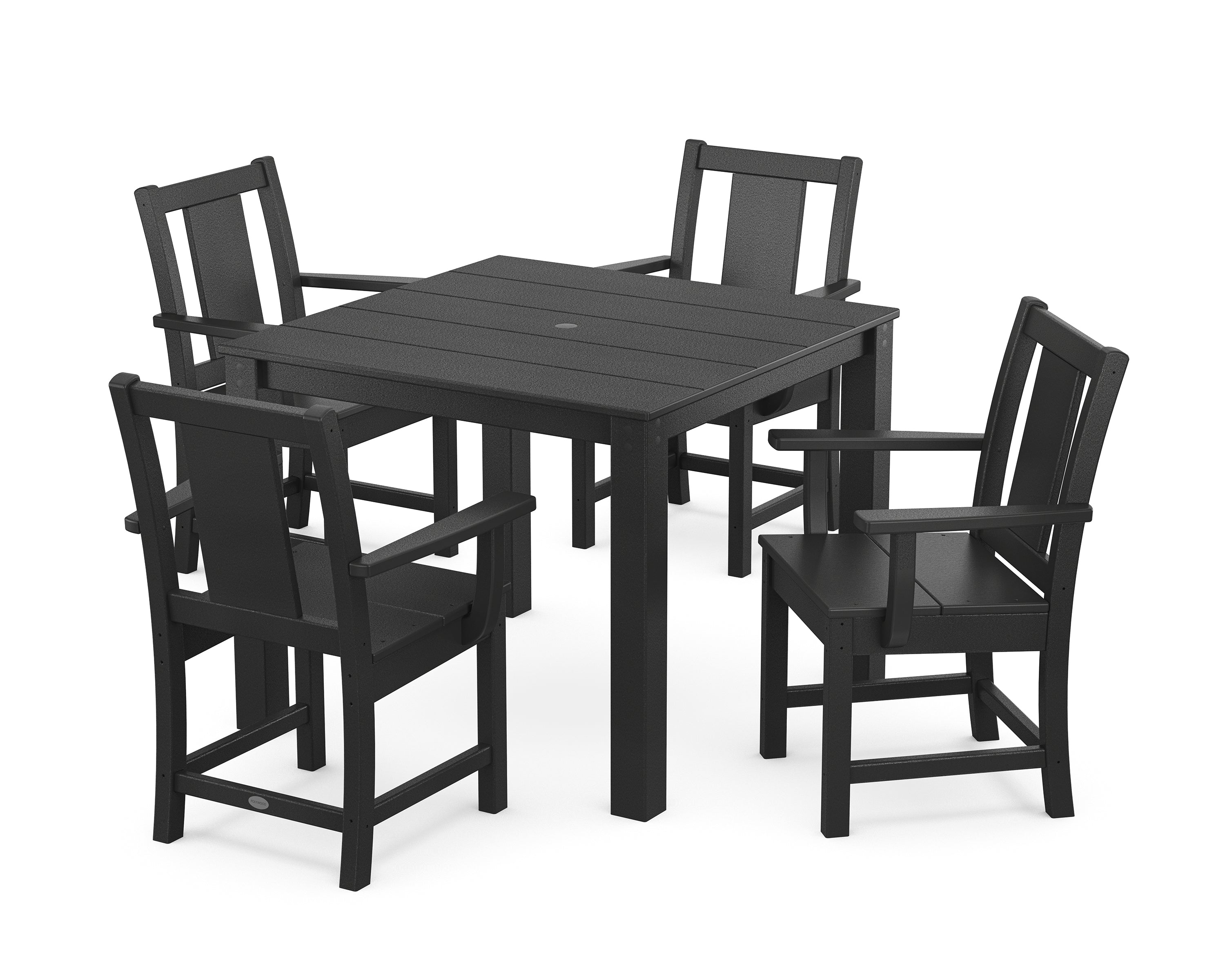 POLYWOOD Prairie 5-Piece Parsons Dining Set in Black