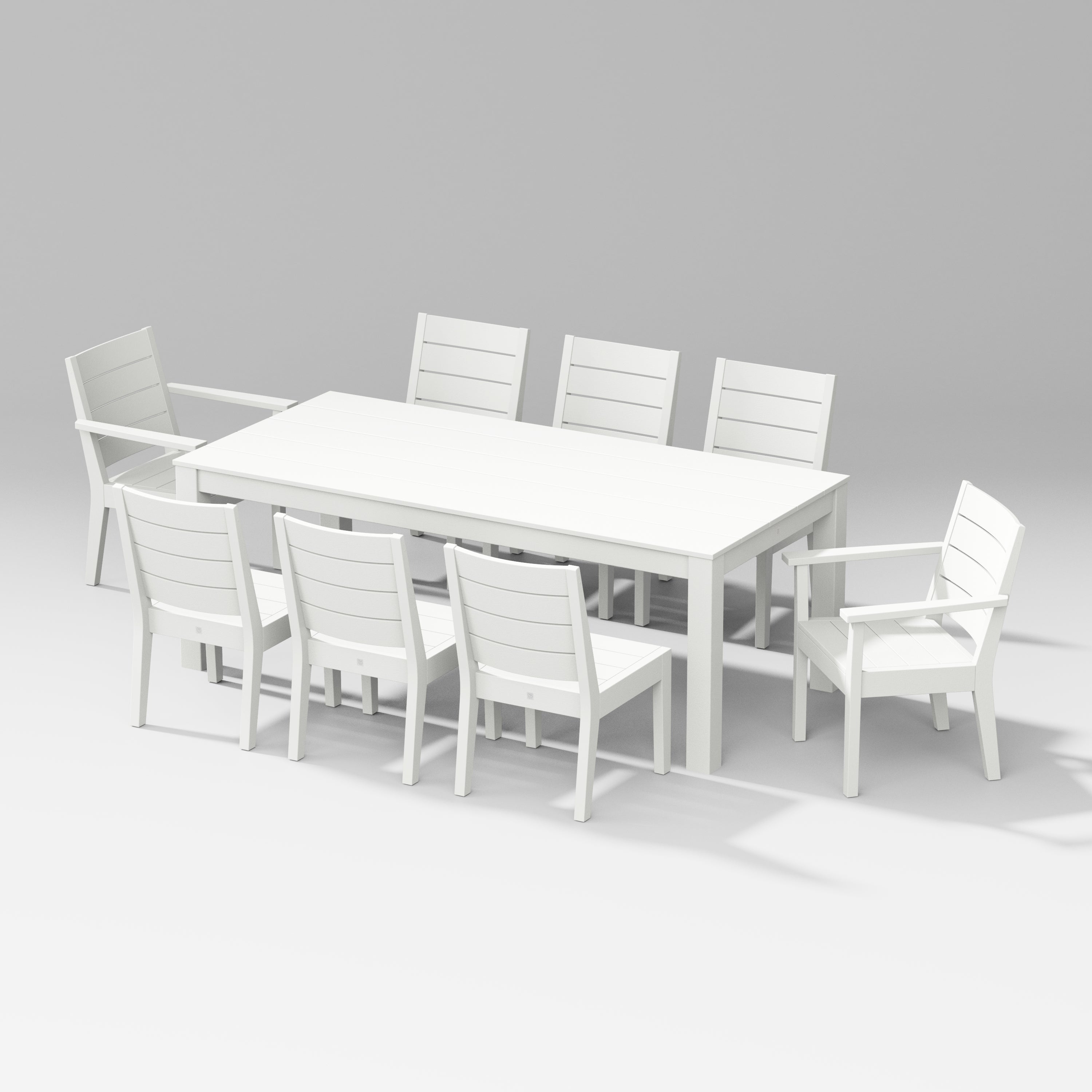 POLYWOOD Latitude 9-Piece Parsons Table Dining Set in Vintage White