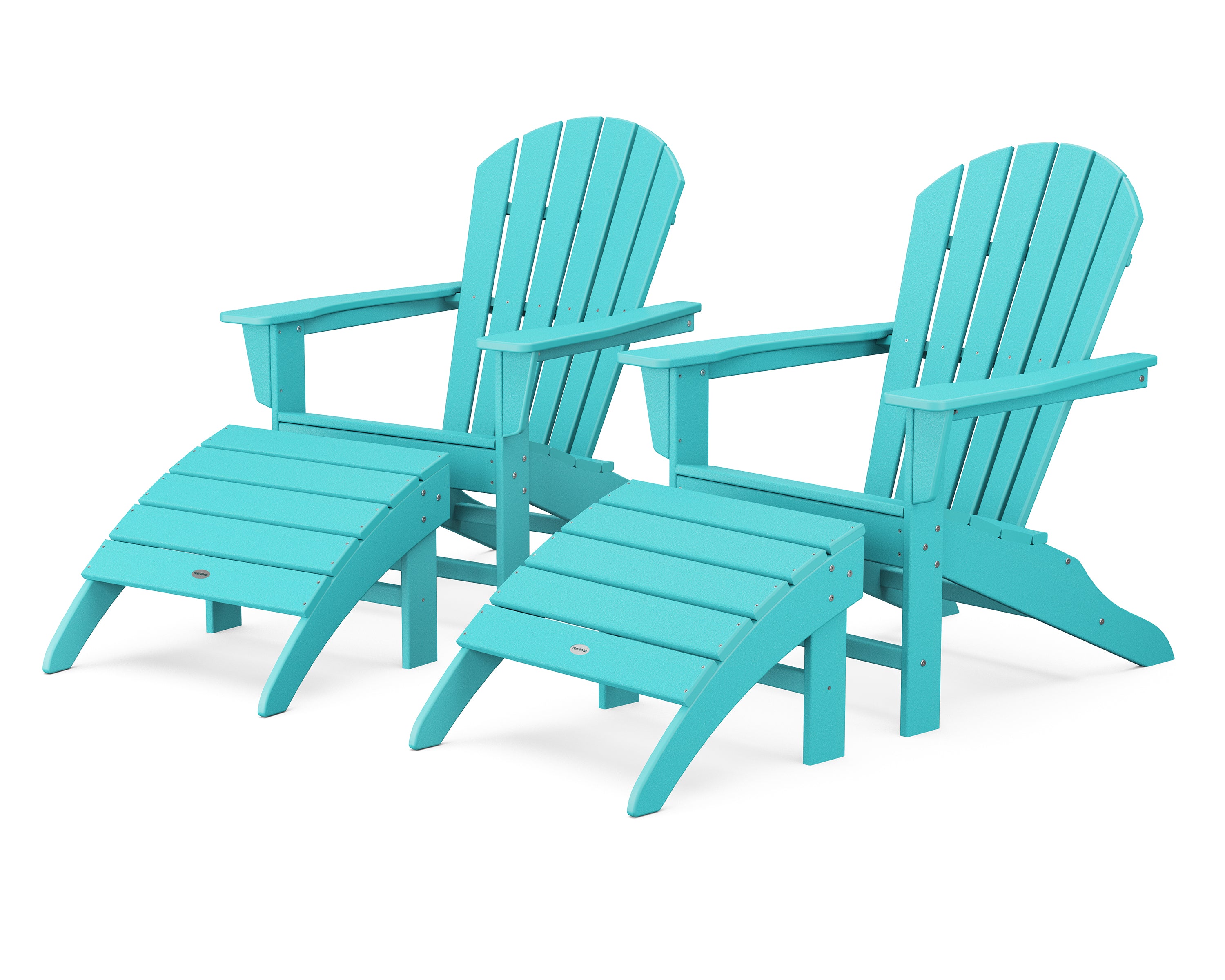 POLYWOOD South Beach 4-Piece Adirondack Set in Aruba