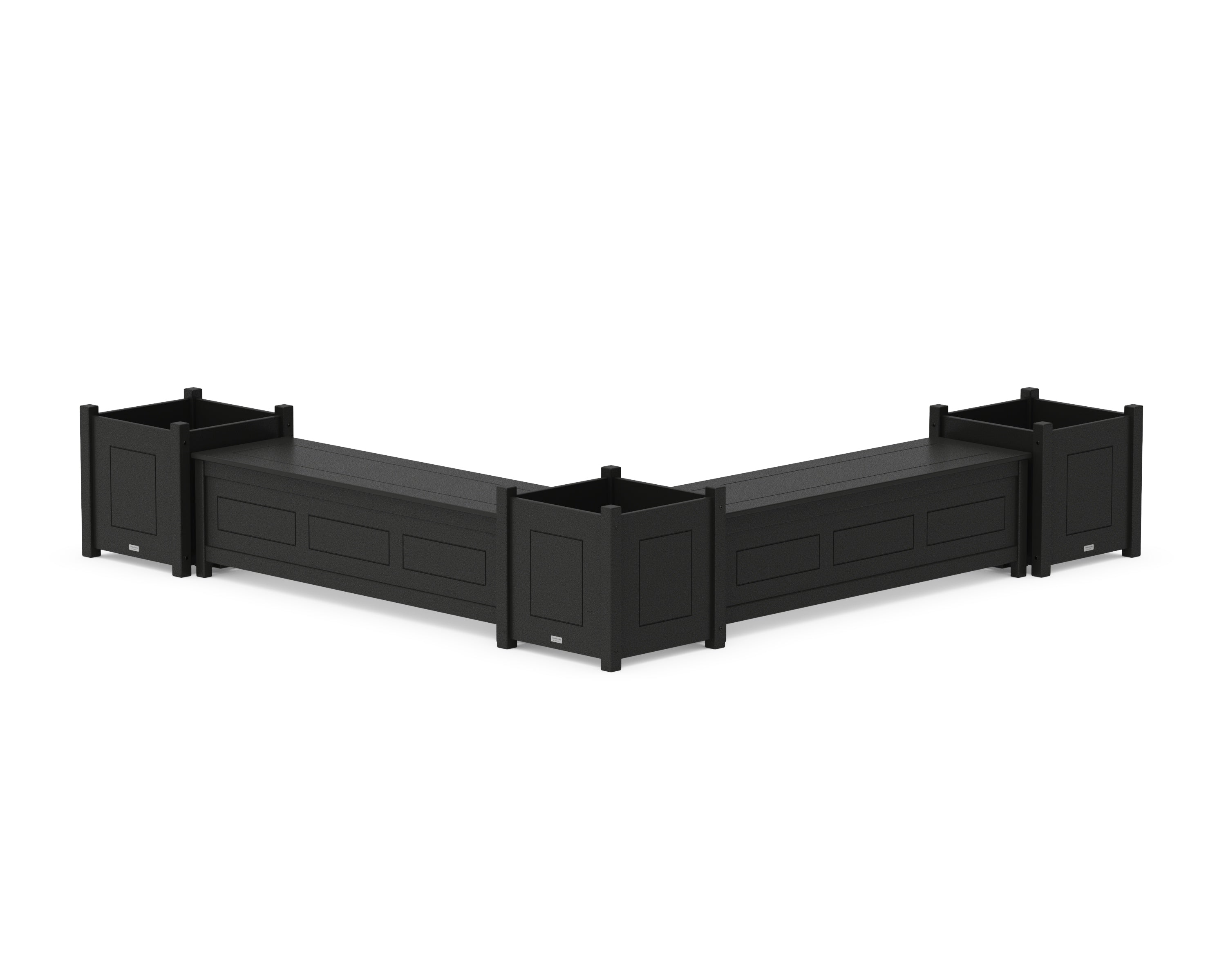 Country Living 60" Country Living L- Shaped Planter Storage Bench Corner Set- Large in Black