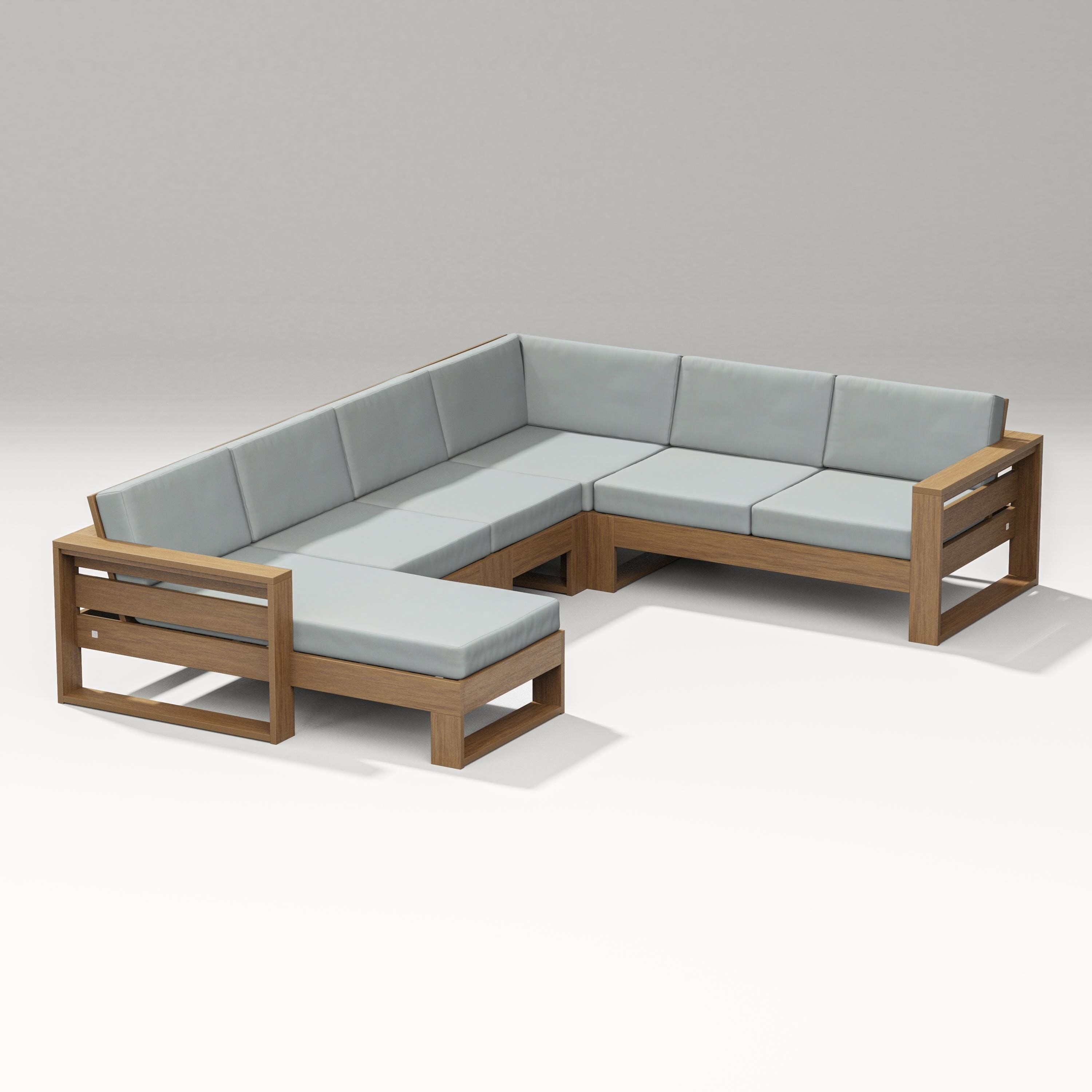 PW Designer Series Latitude Corner Sectional with Left Chaise in Natural / Spa
