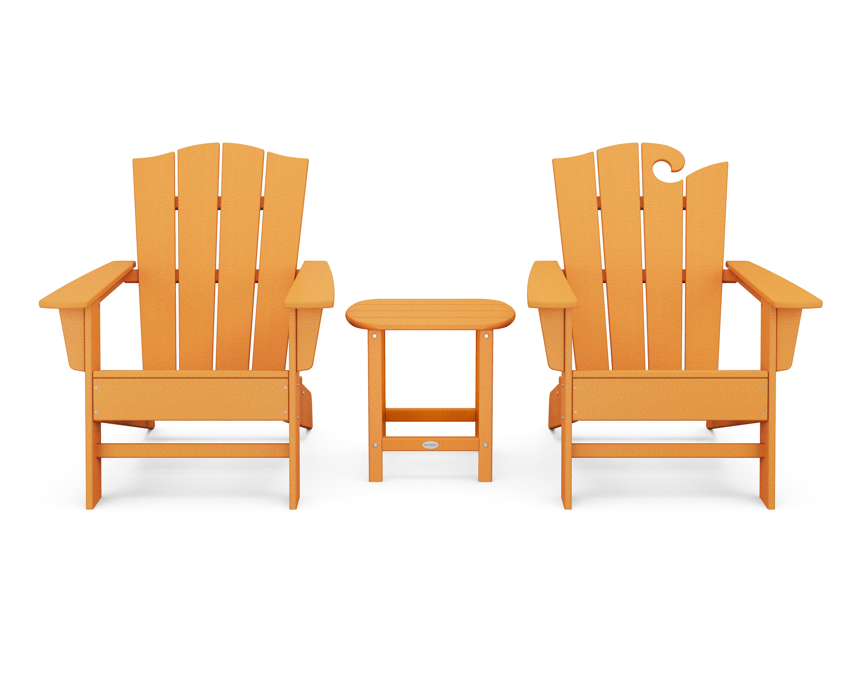 POLYWOOD Wave Collection 3-Piece Set in Tangerine