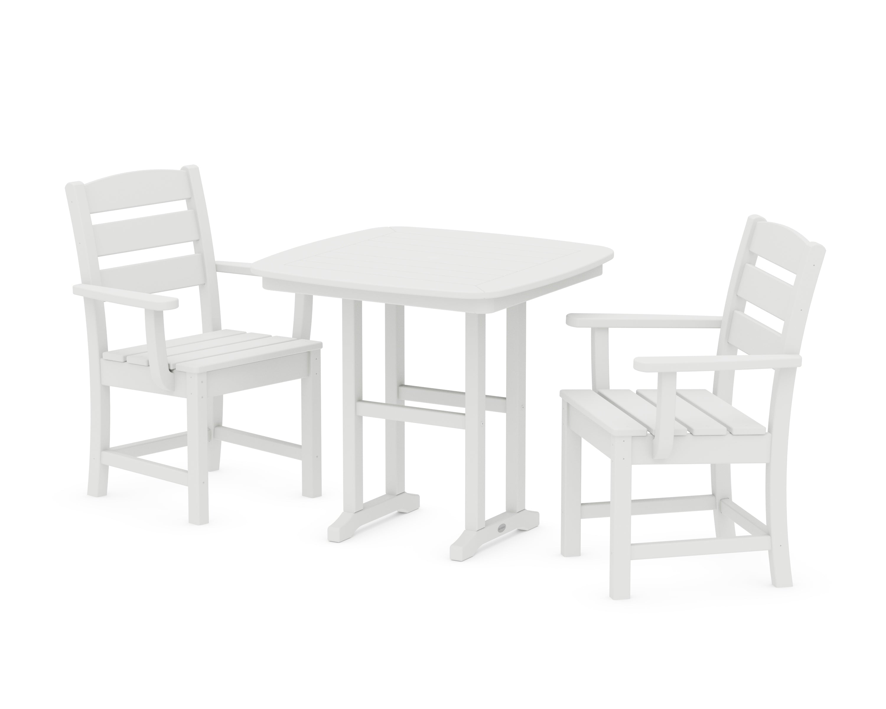 POLYWOOD Lakeside 3-Piece Dining Set in White