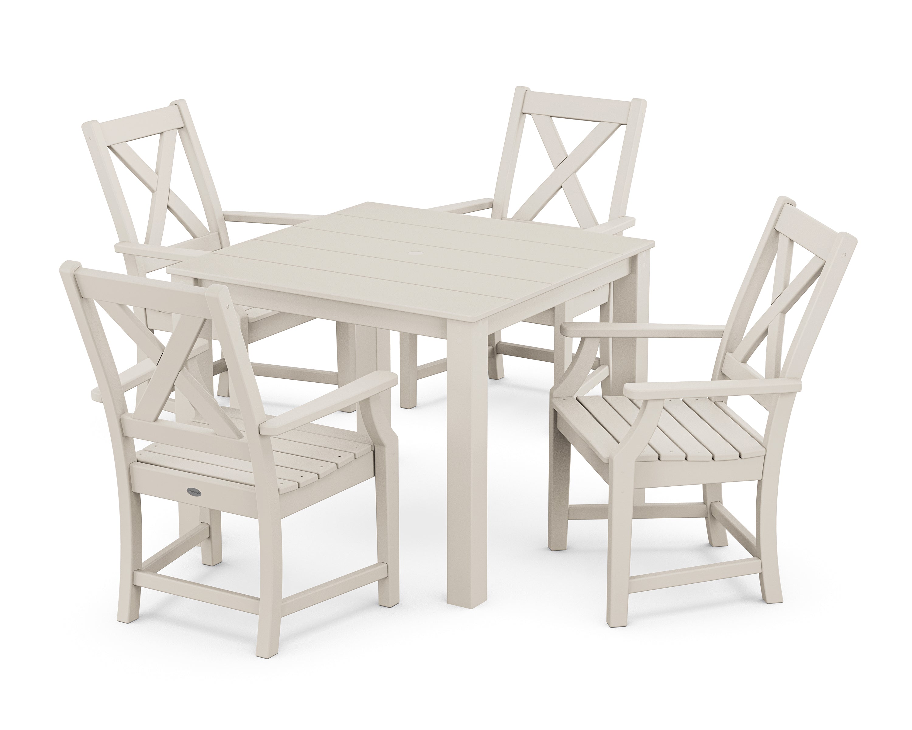 POLYWOOD Braxton 5-Piece Parsons Dining Set in Sand