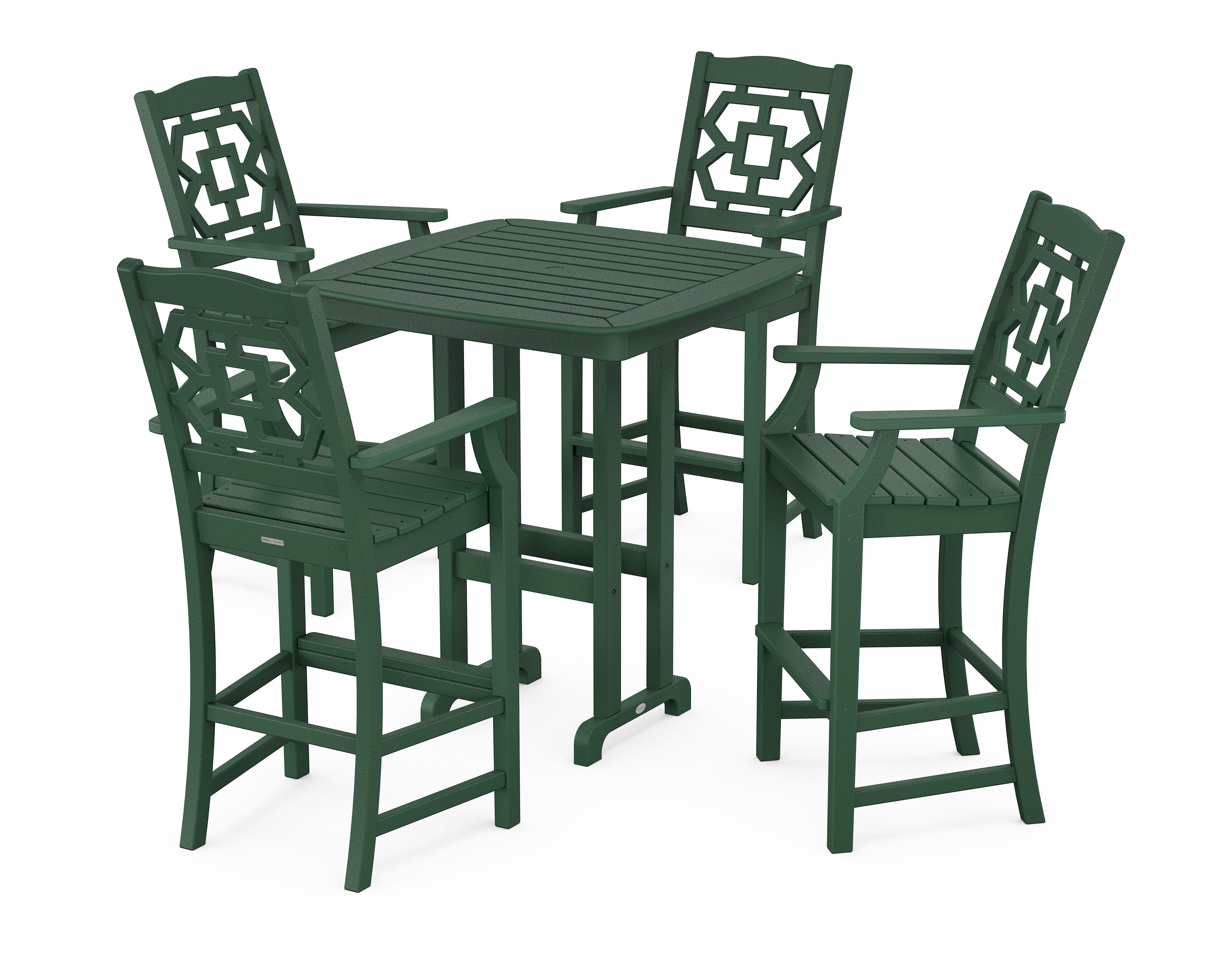 Martha Stewart by POLYWOOD® Chinoiserie 5-Piece Bar Set in Green