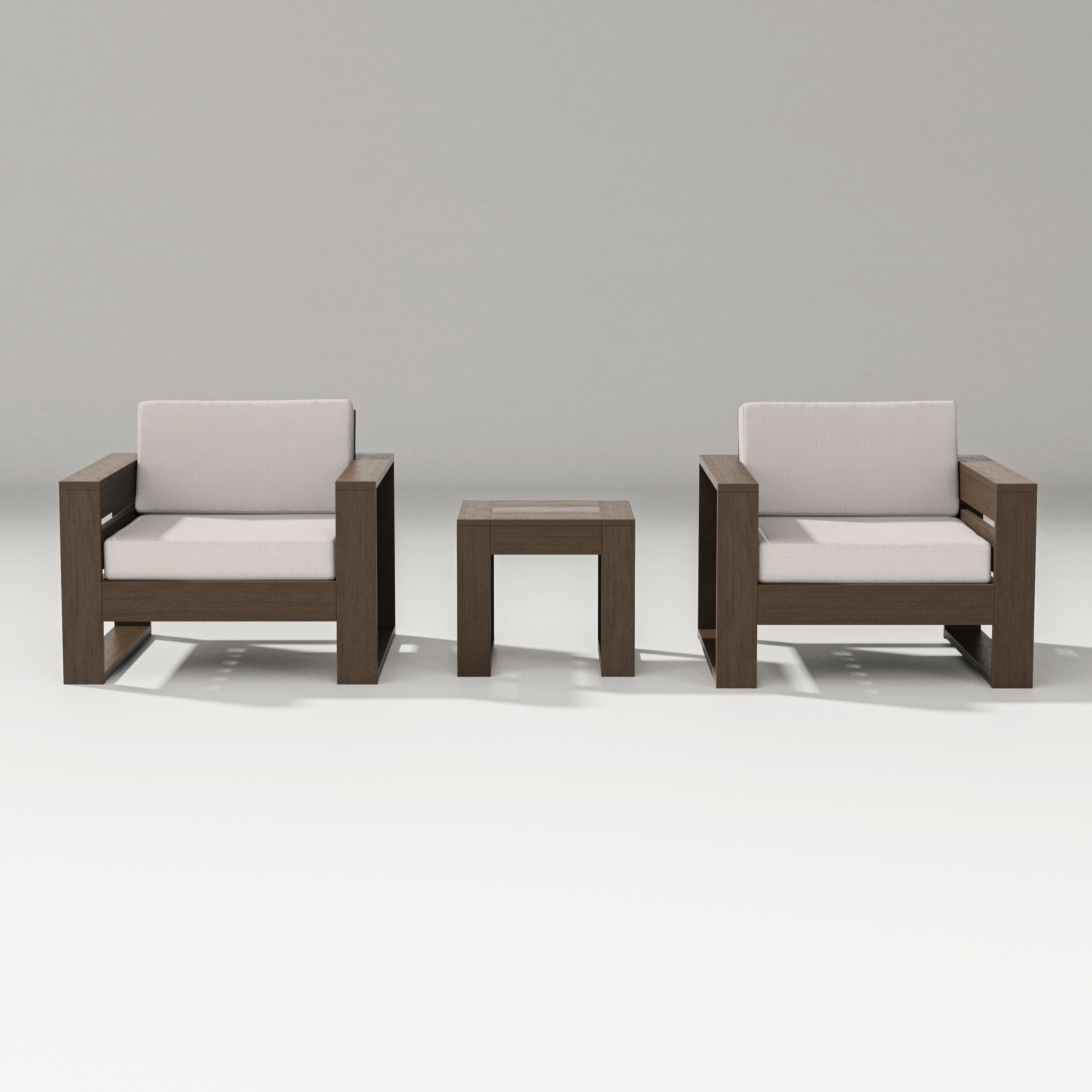 PW Designer Series Latitude 3-Piece Lounge Chair Set in Kona / Dune Burlap