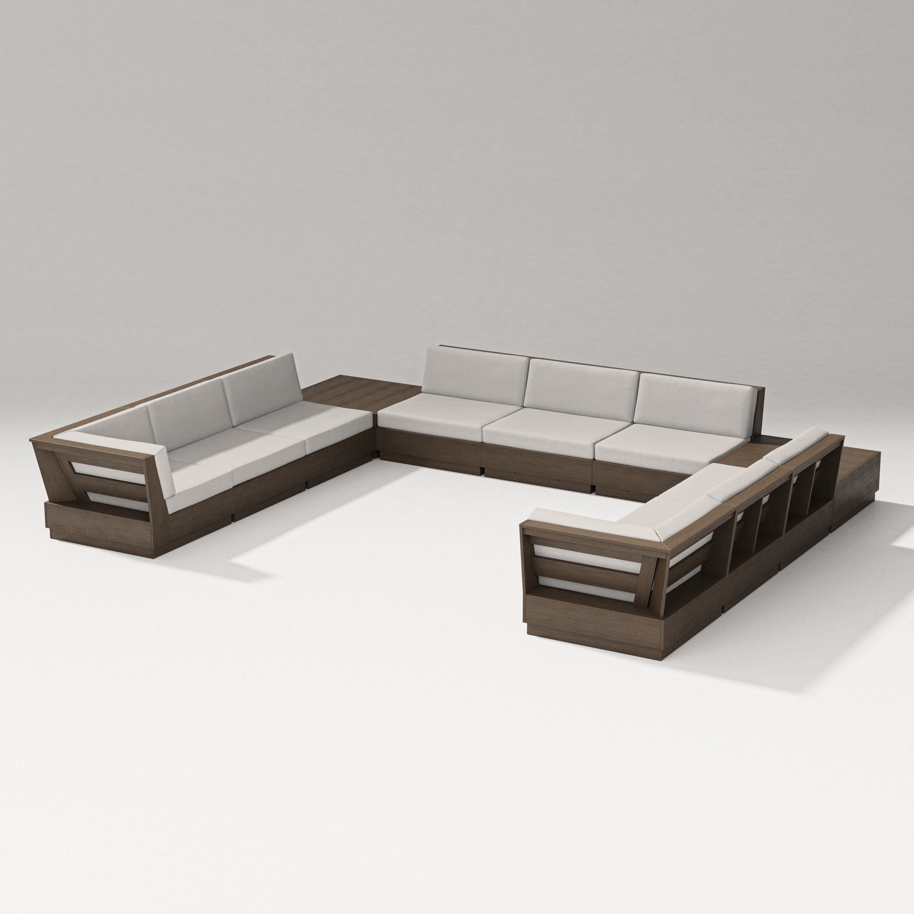 PW Designer Series Elevate 11-Piece U-Shaped Sofa Sectional in Kona / Cast Ash