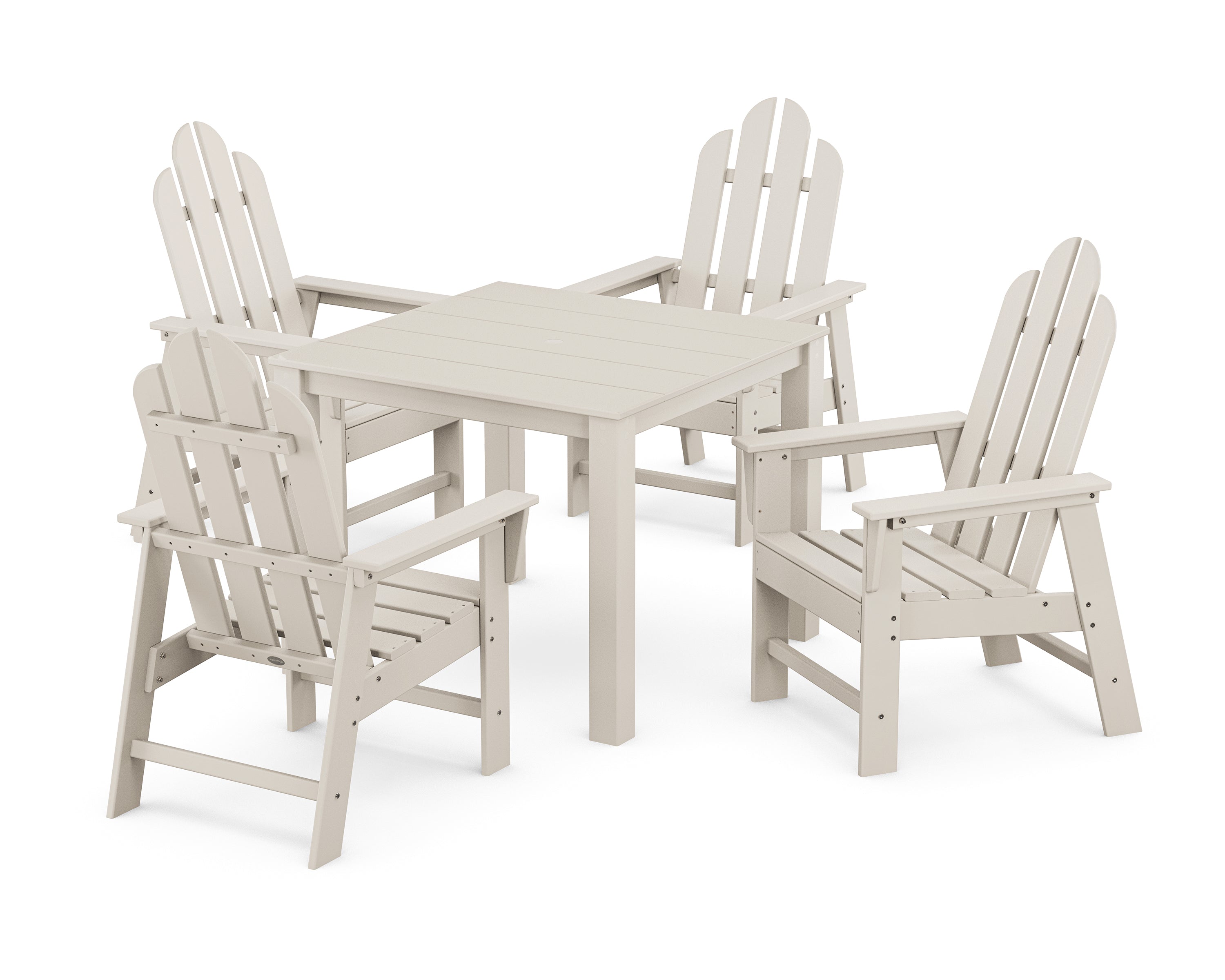 POLYWOOD Long Island 5-Piece Parsons Dining Set in Sand