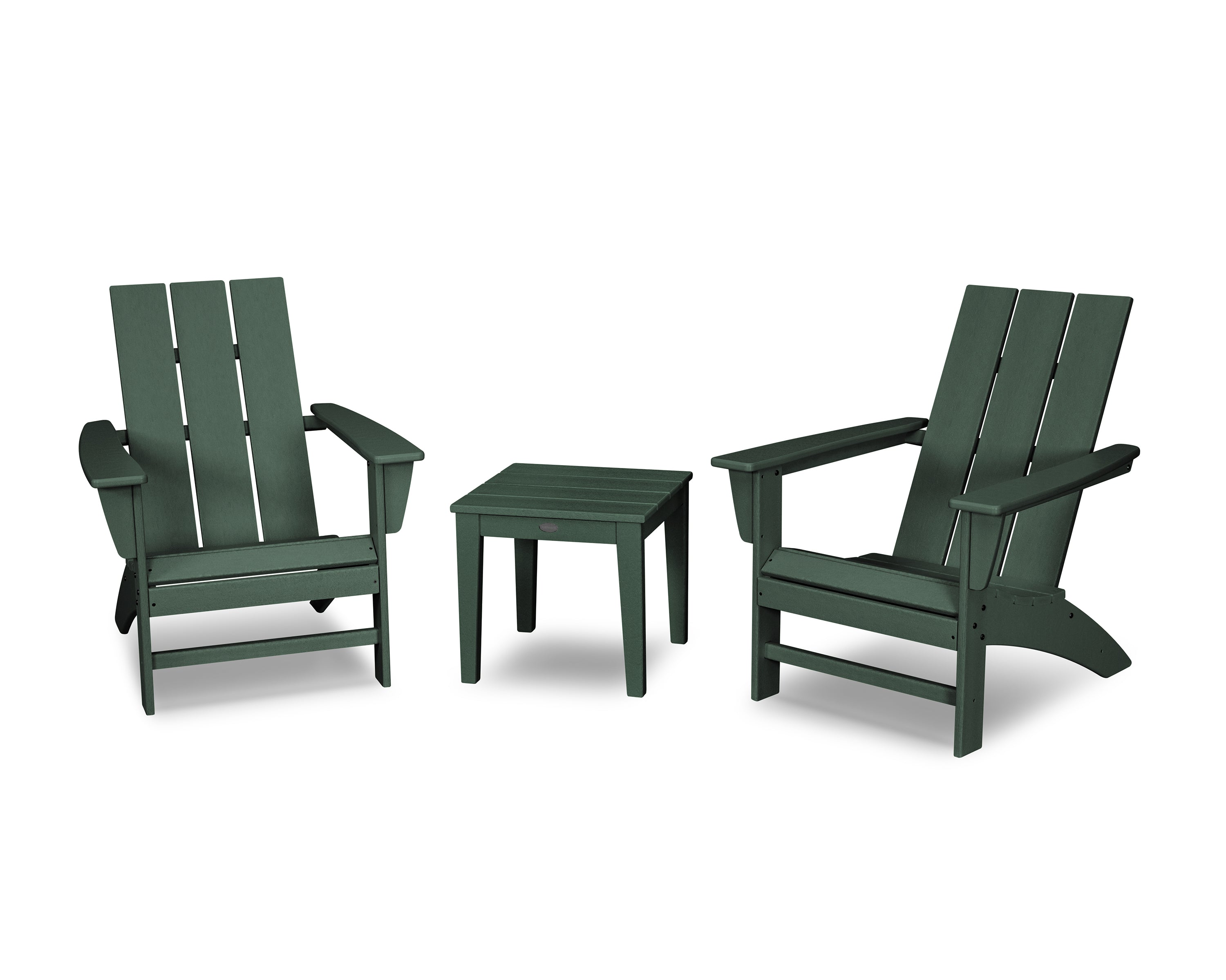 POLYWOOD Modern Adirondack 3-Piece Set in Green