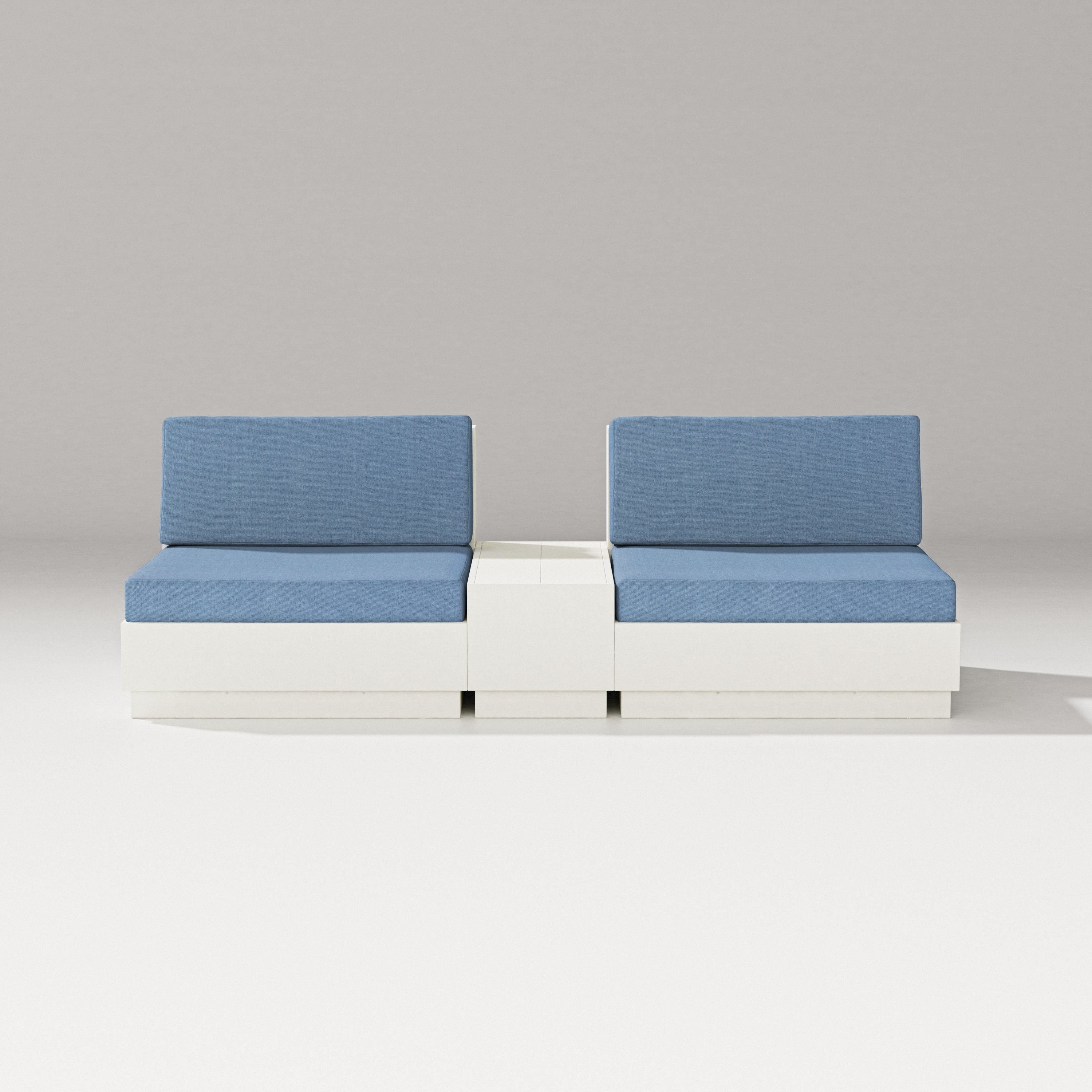 PW Designer Series Elevate Lounge Chair Set in Vintage White / Sky Blue