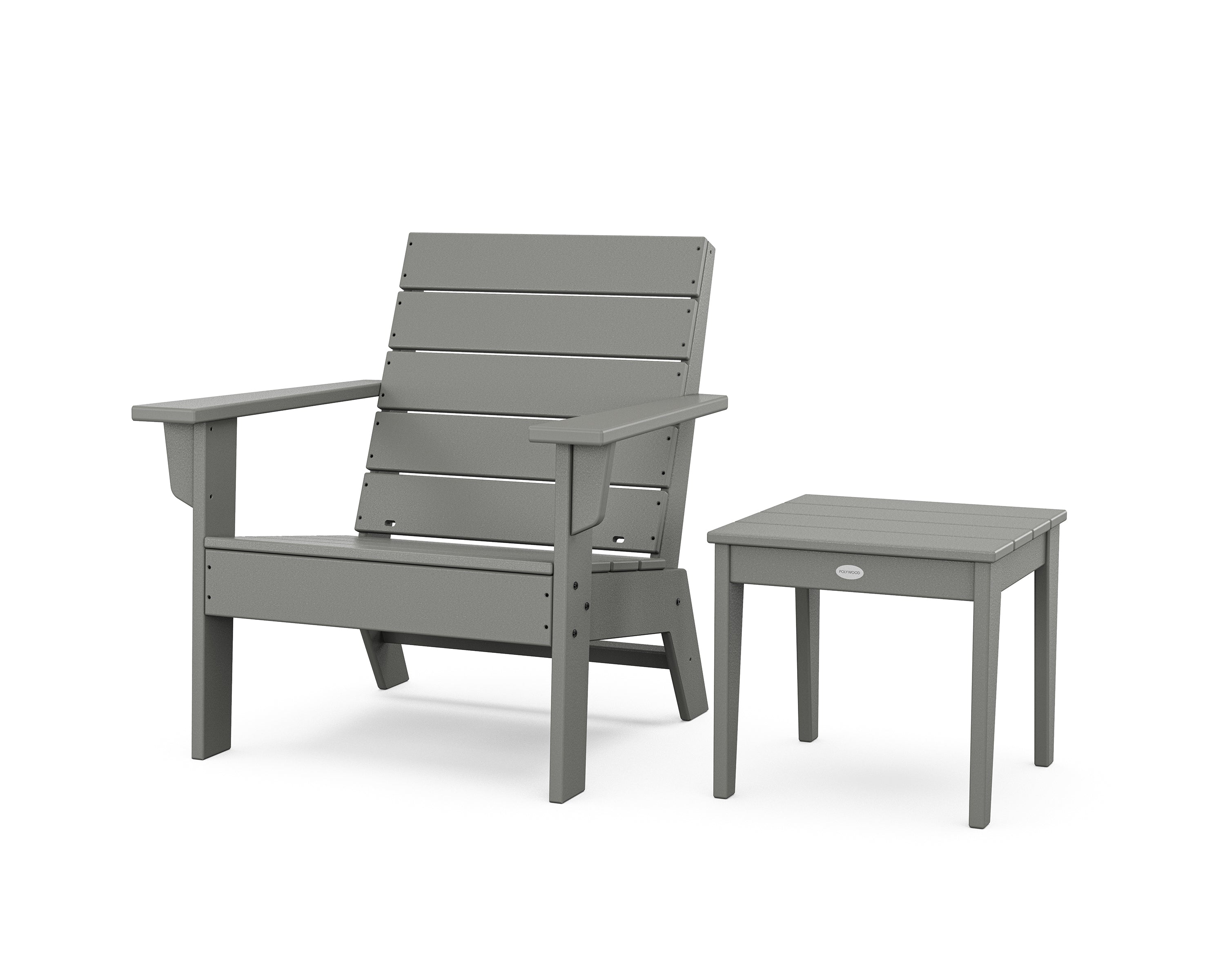 POLYWOOD Eastport Lounge Chair 2-Piece Set in Slate Grey