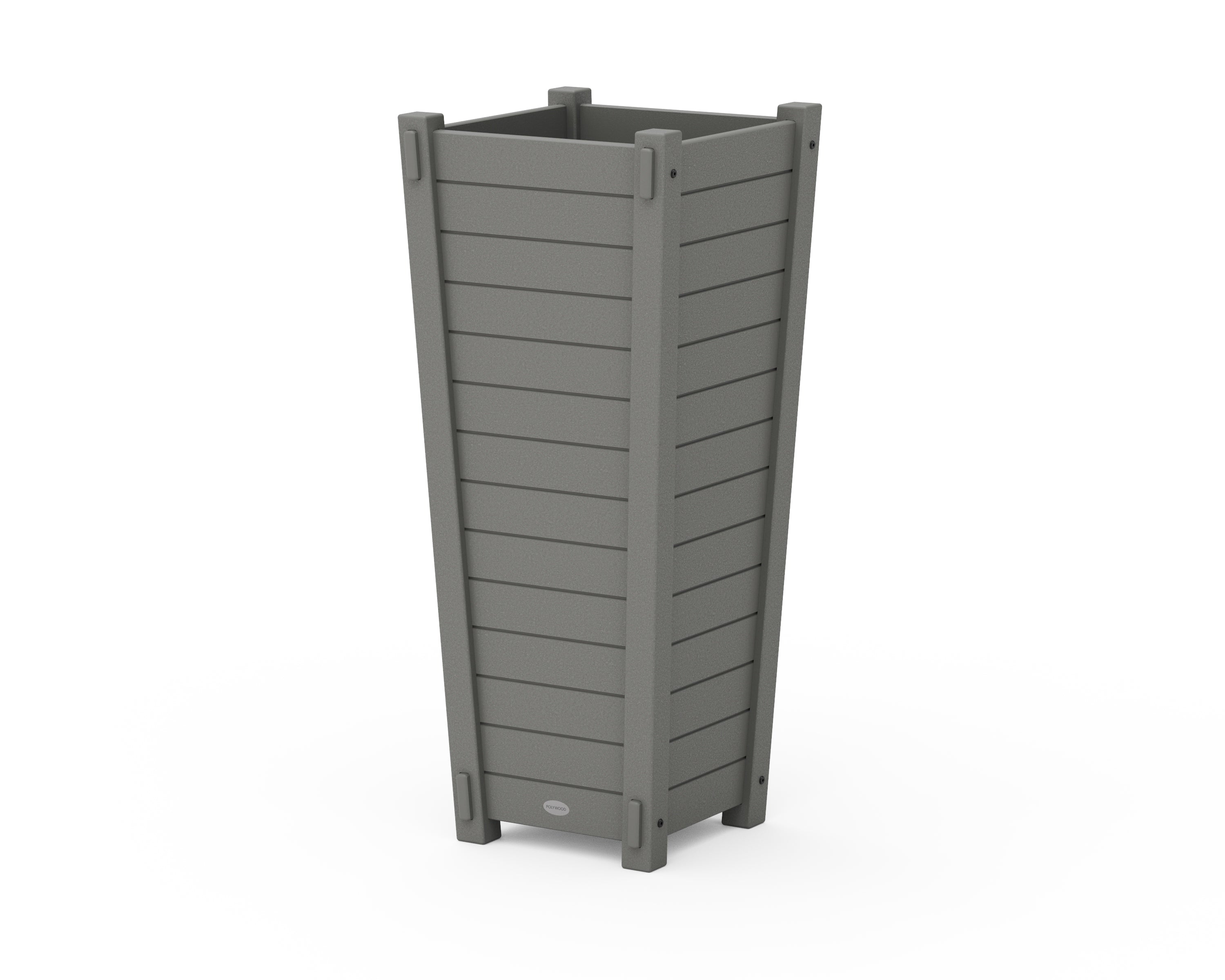 POLYWOOD Nautical Tapered Square Tall Planter Box in Slate Grey
