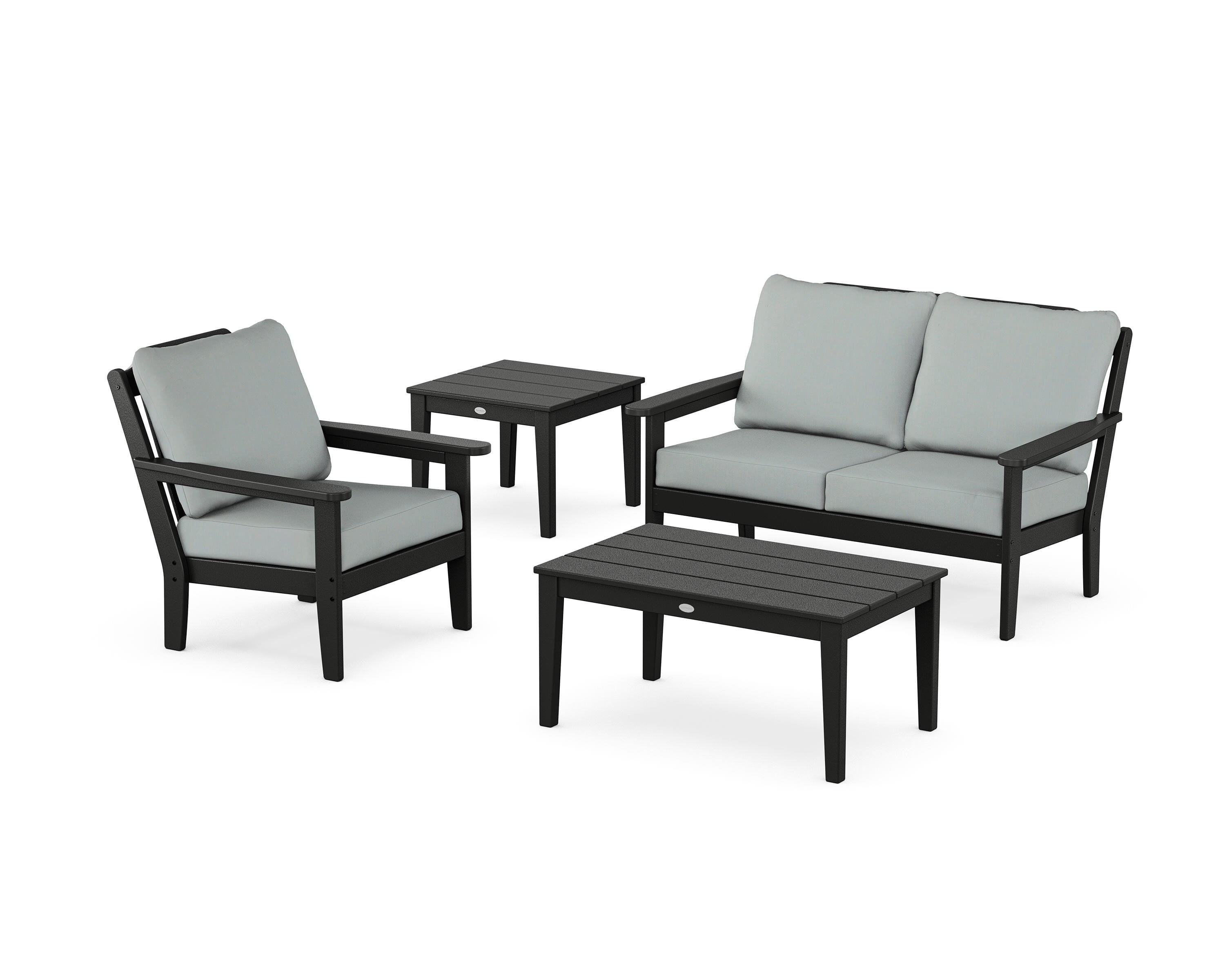 Country Living Wovendale 4-Piece Deep Seating Set in Black / Spa