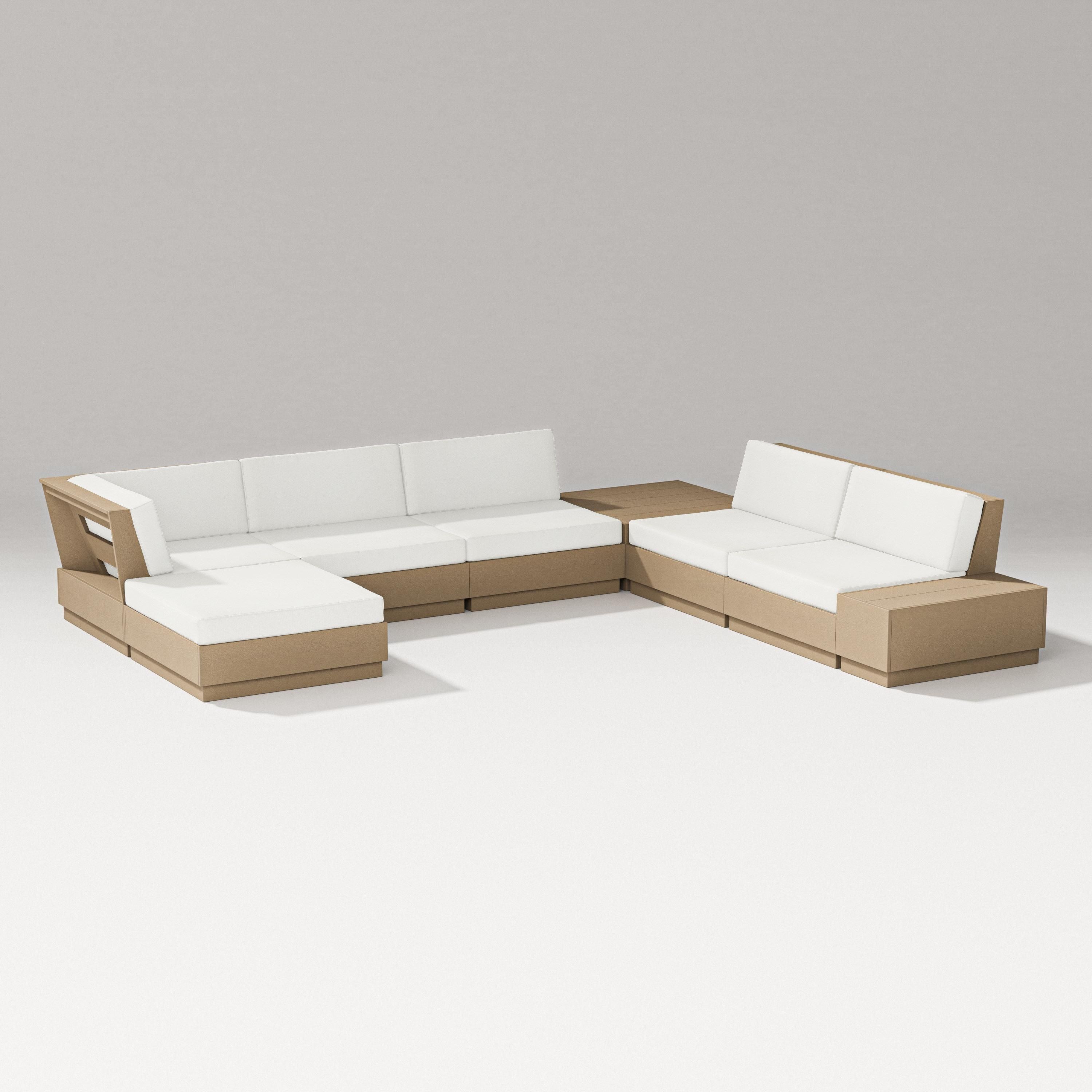 PW Designer Series Elevate 8-Piece Corner Sectional in Vintage Sahara / Natural Linen