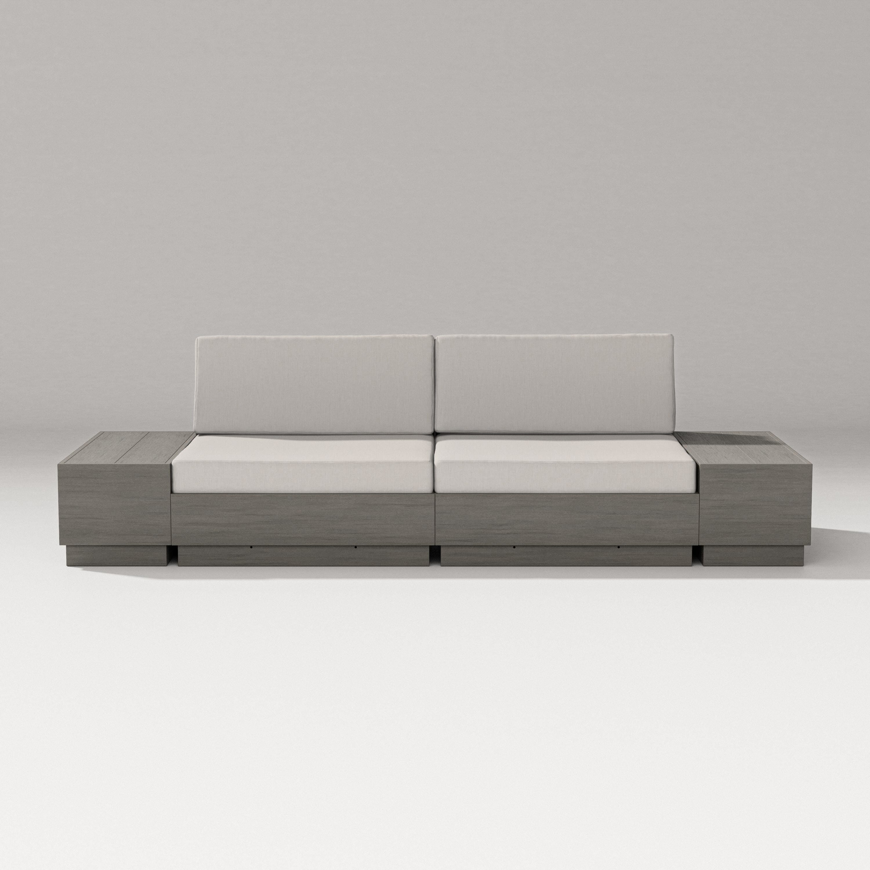 PW Designer Series Elevate 4-Piece Loveseat Sectional in Driftwood / Cast Ash