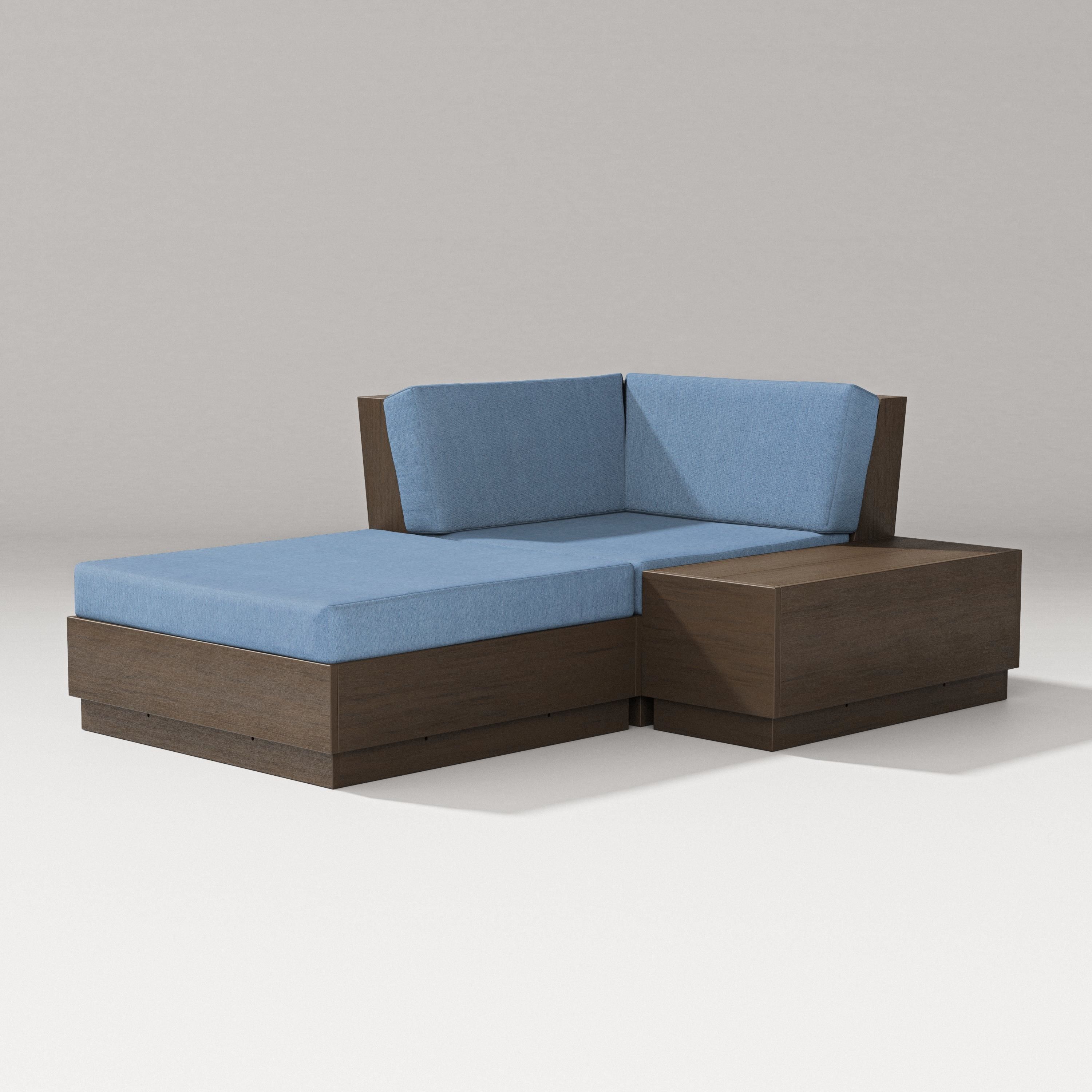 PW Designer Series Elevate Corner Chaise in Kona / Sky Blue