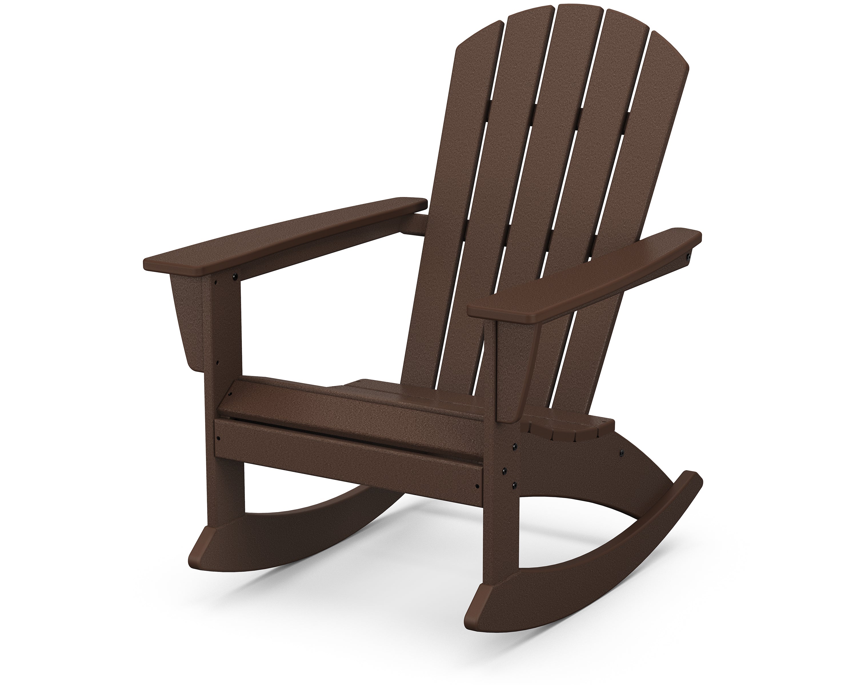 POLYWOOD Nautical Adirondack Rocking Chair in Mahogany