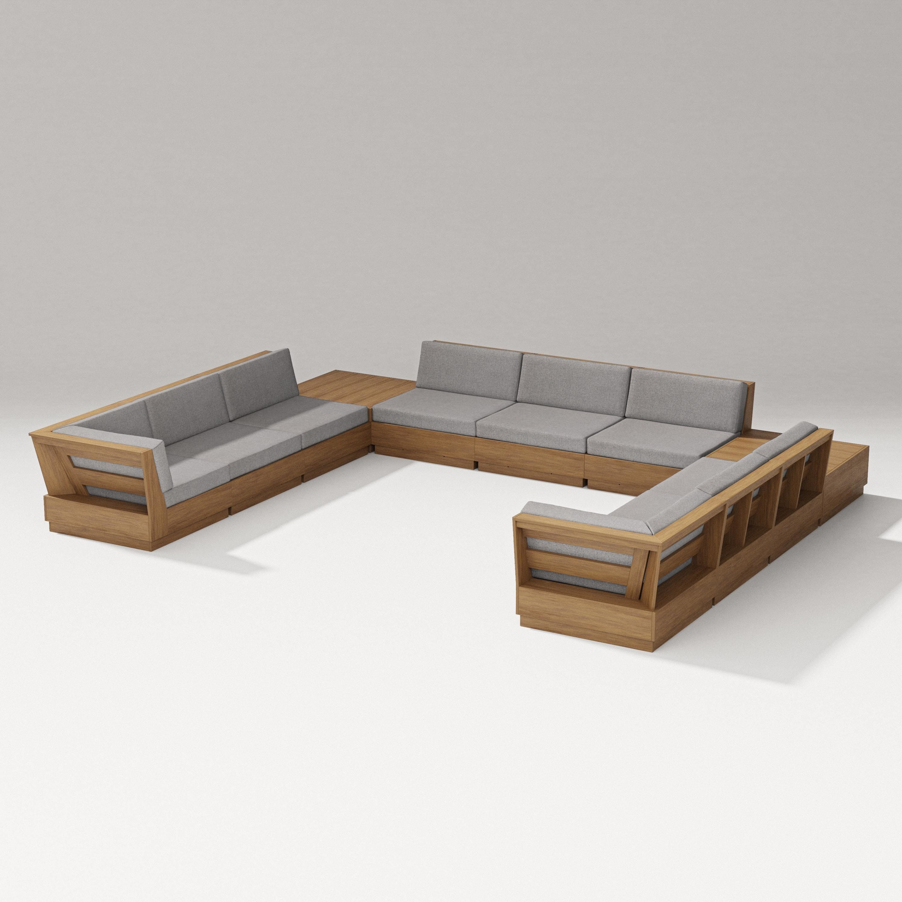 PW Designer Series Elevate 11-Piece U-Shaped Sofa Sectional in Natural / Grey Mist