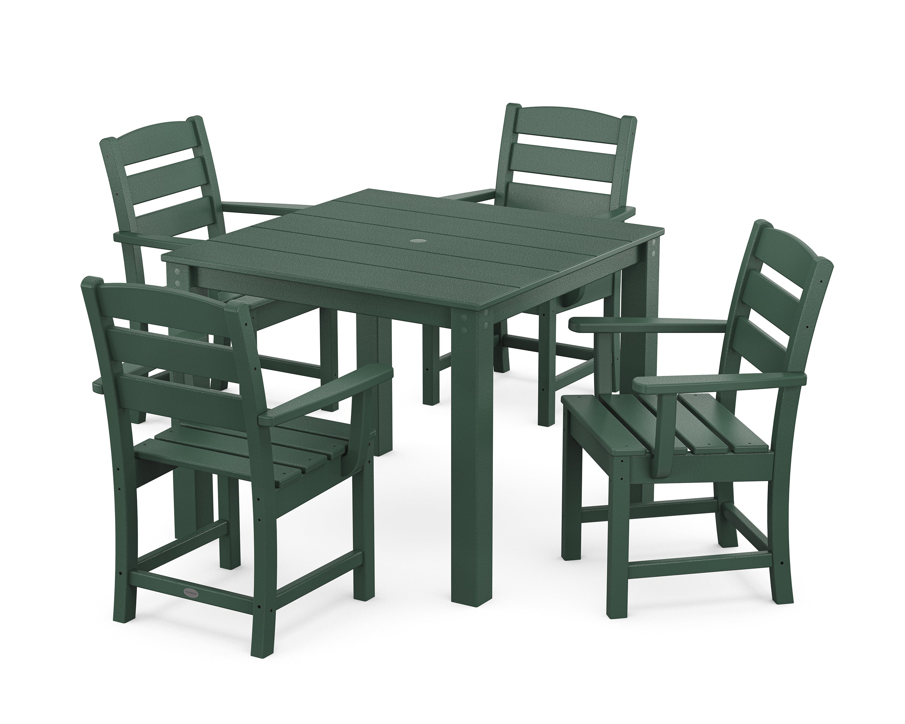 POLYWOOD Lakeside 5-Piece Parsons Dining Set in Green