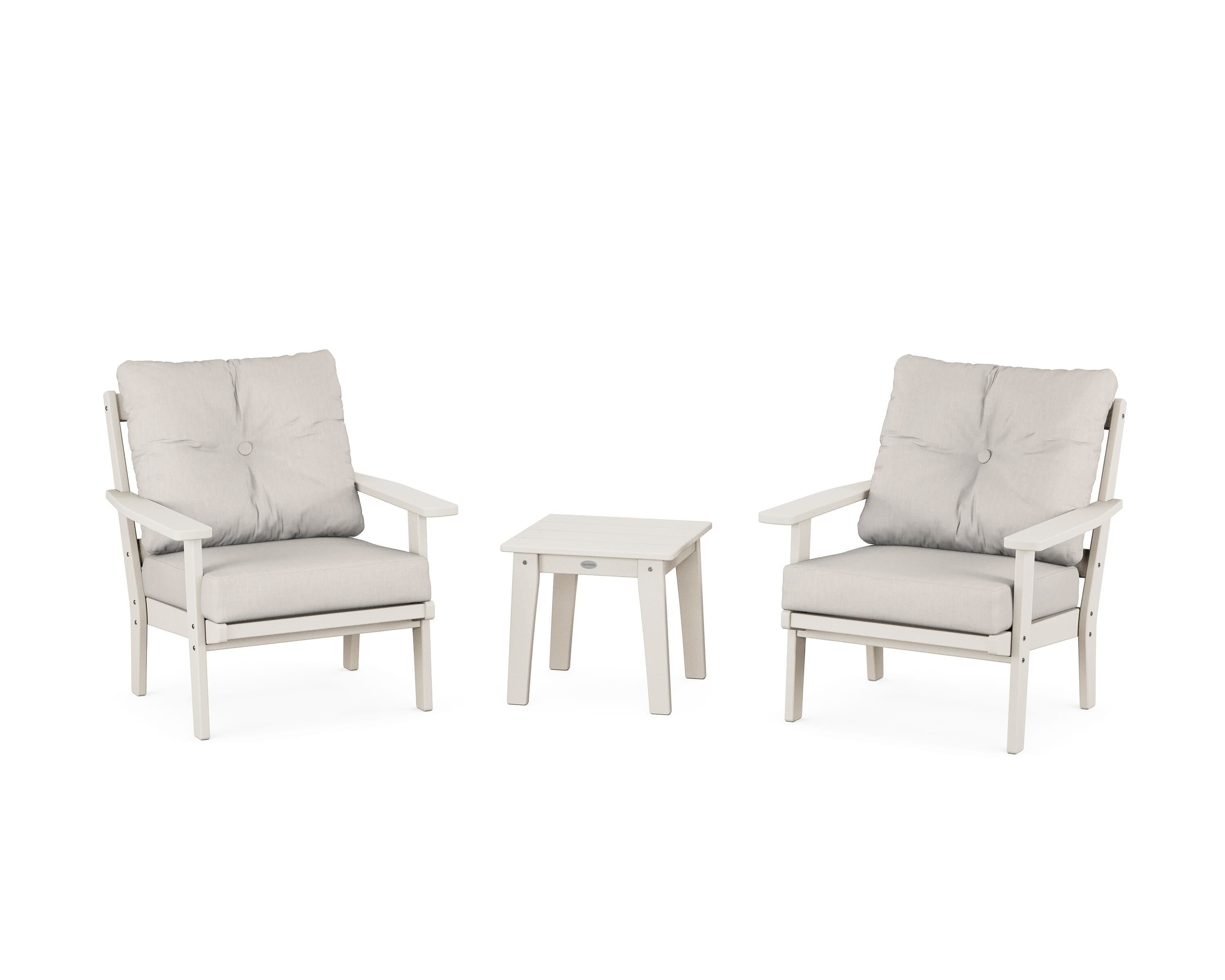 POLYWOOD Prairie 3-Piece Deep Seating Set in Sand / Cast Ash