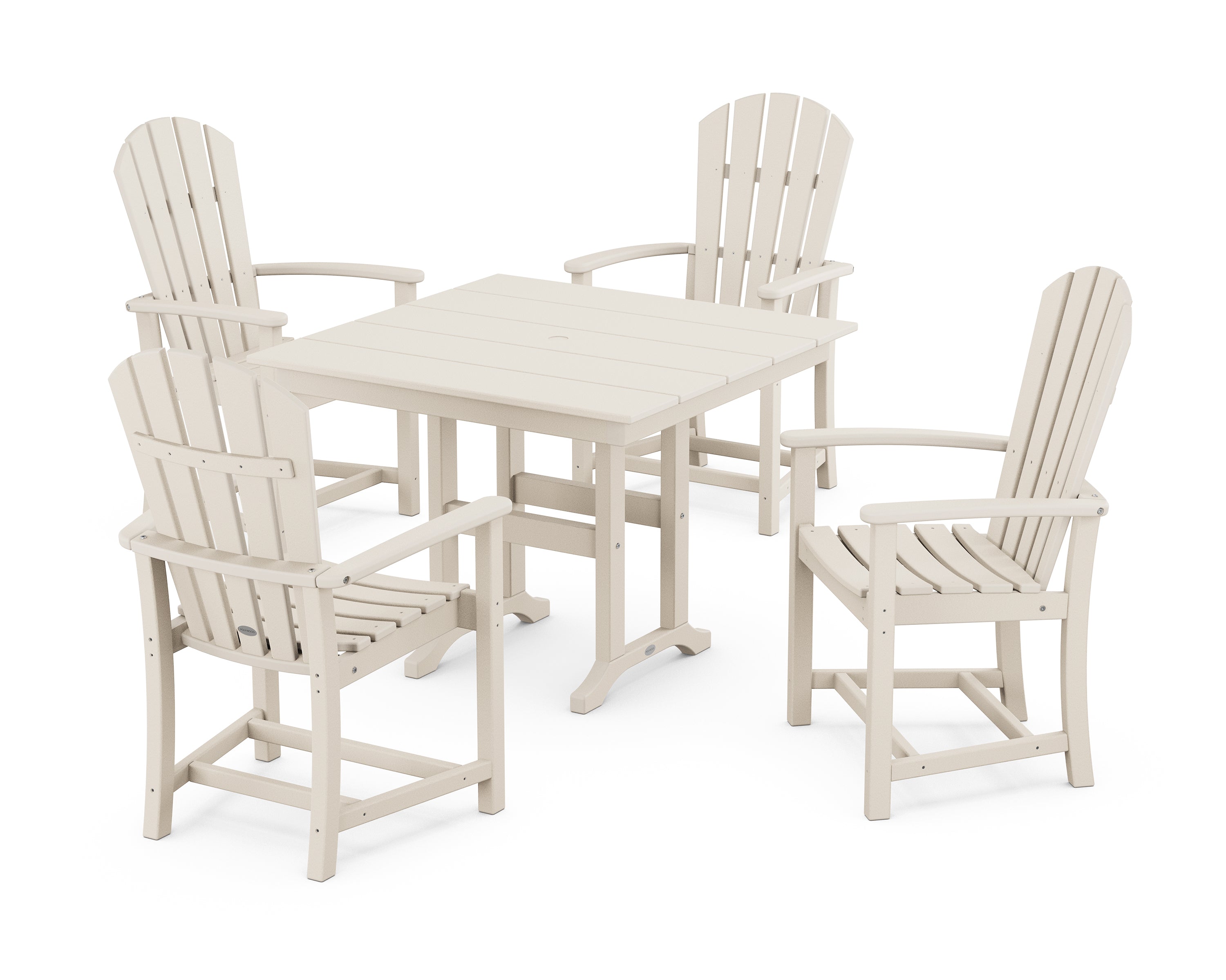 POLYWOOD Palm Coast 5-Piece Farmhouse Dining Set in Sand