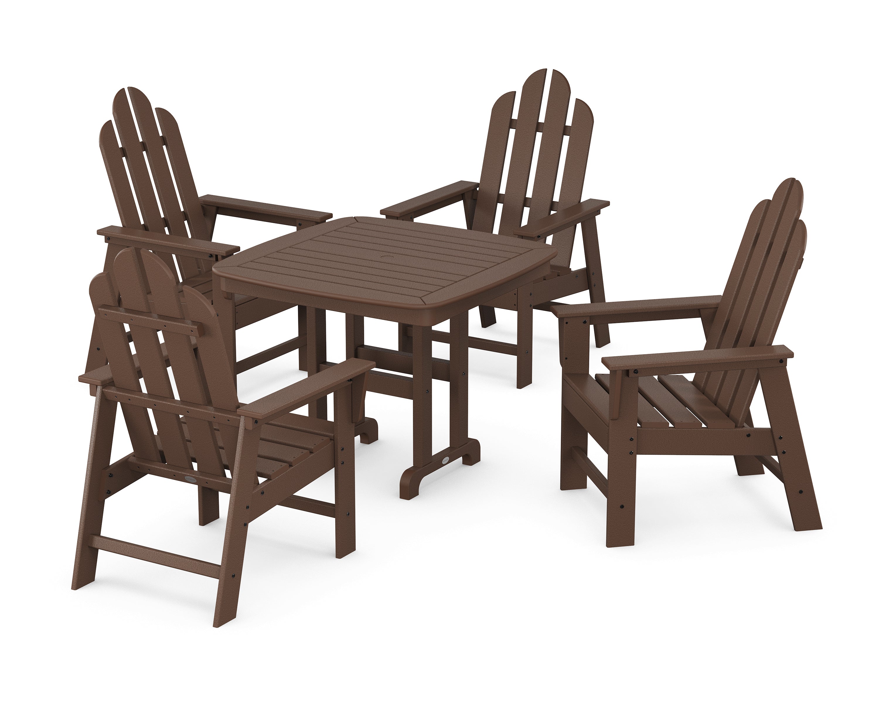 POLYWOOD Long Island 5-Piece Dining Set in Mahogany