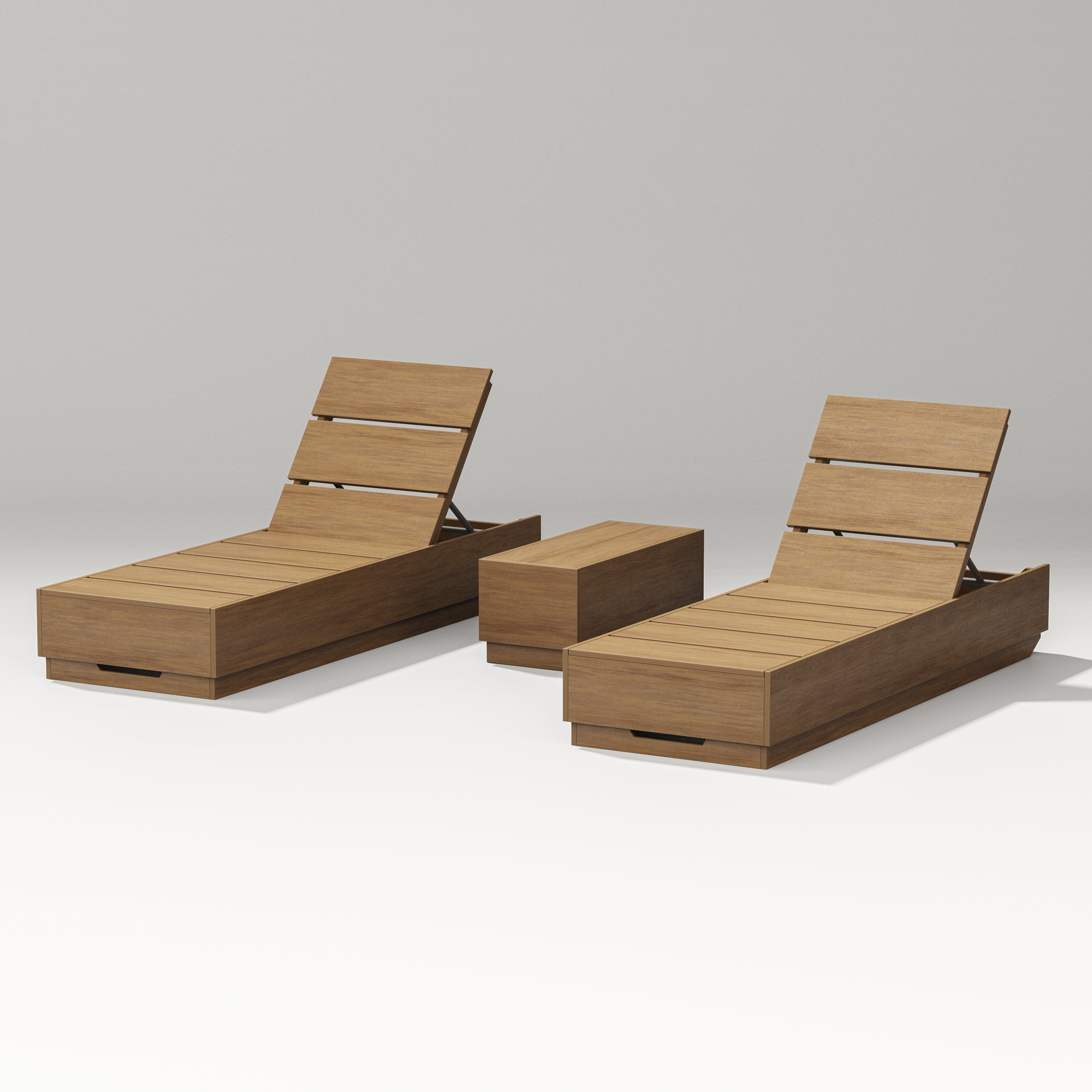 PW Designer Series Elevate 3-Piece Chaise Lounge Set in Natural