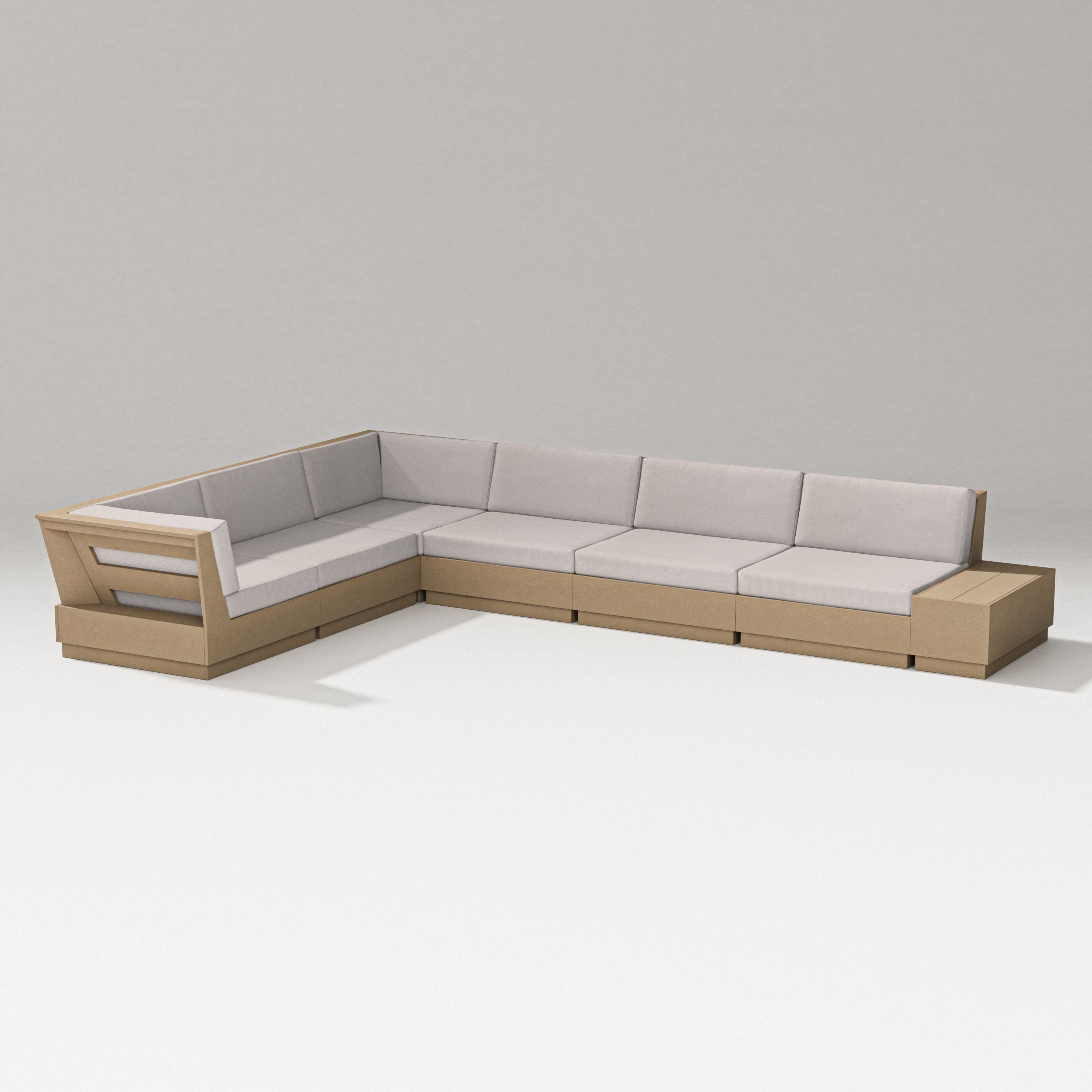 PW Designer Series Elevate 7-Piece Corner Sectional in Vintage Sahara / Dune Burlap
