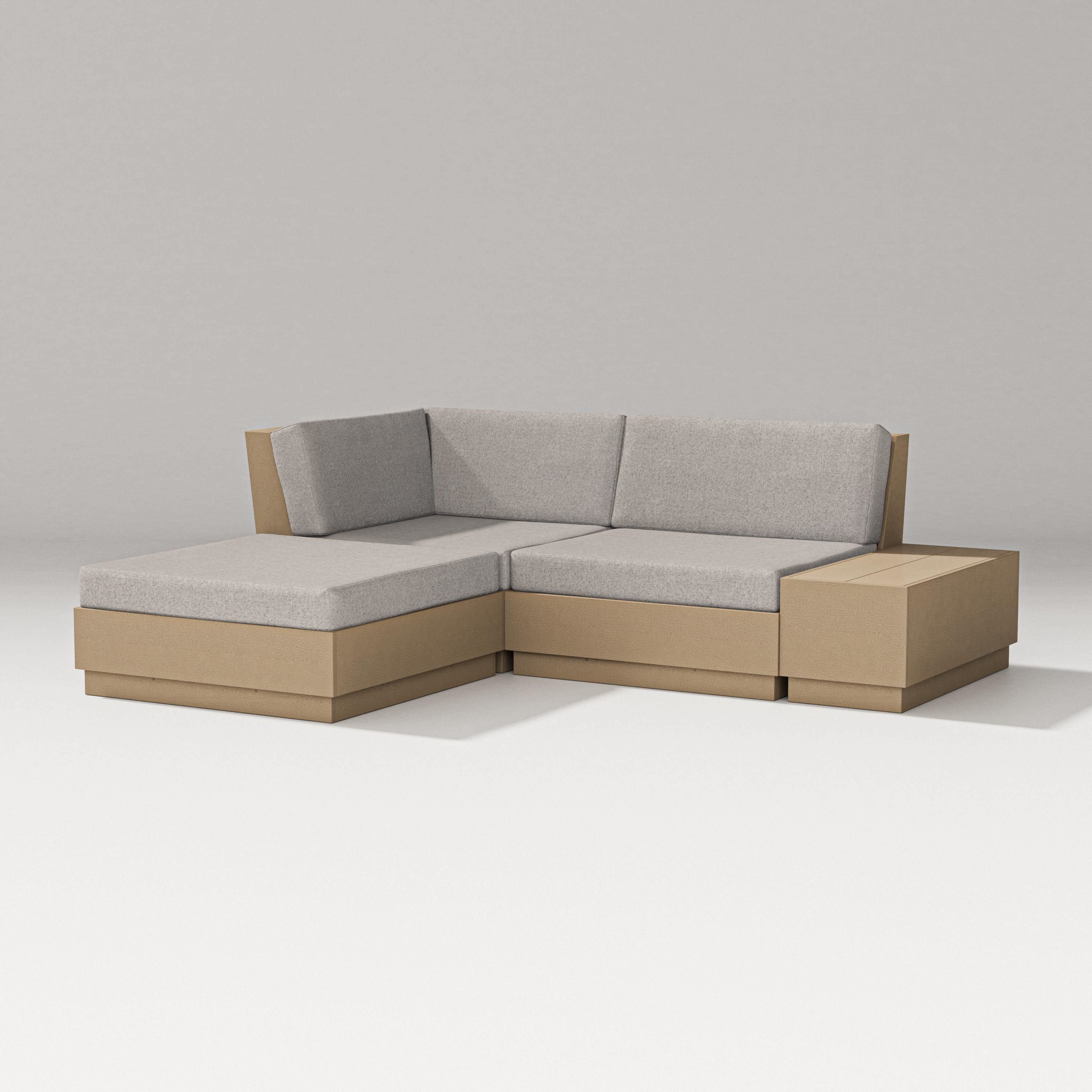 PW Designer Series Elevate Loveseat Sectional with Chaise in Vintage Sahara / Weathered Tweed