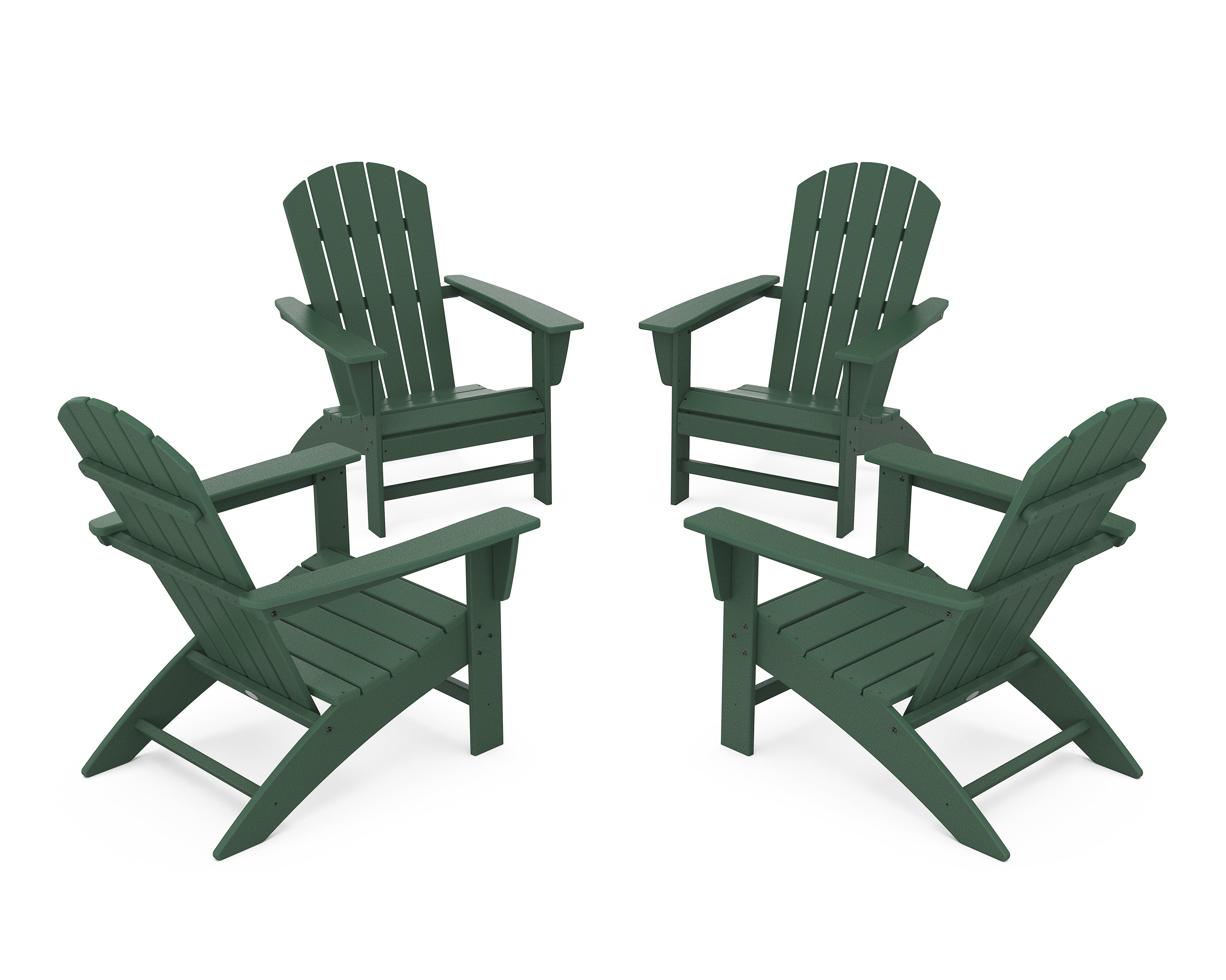 POLYWOOD® Nautical 4-Piece Adirondack Conversation Set in Green