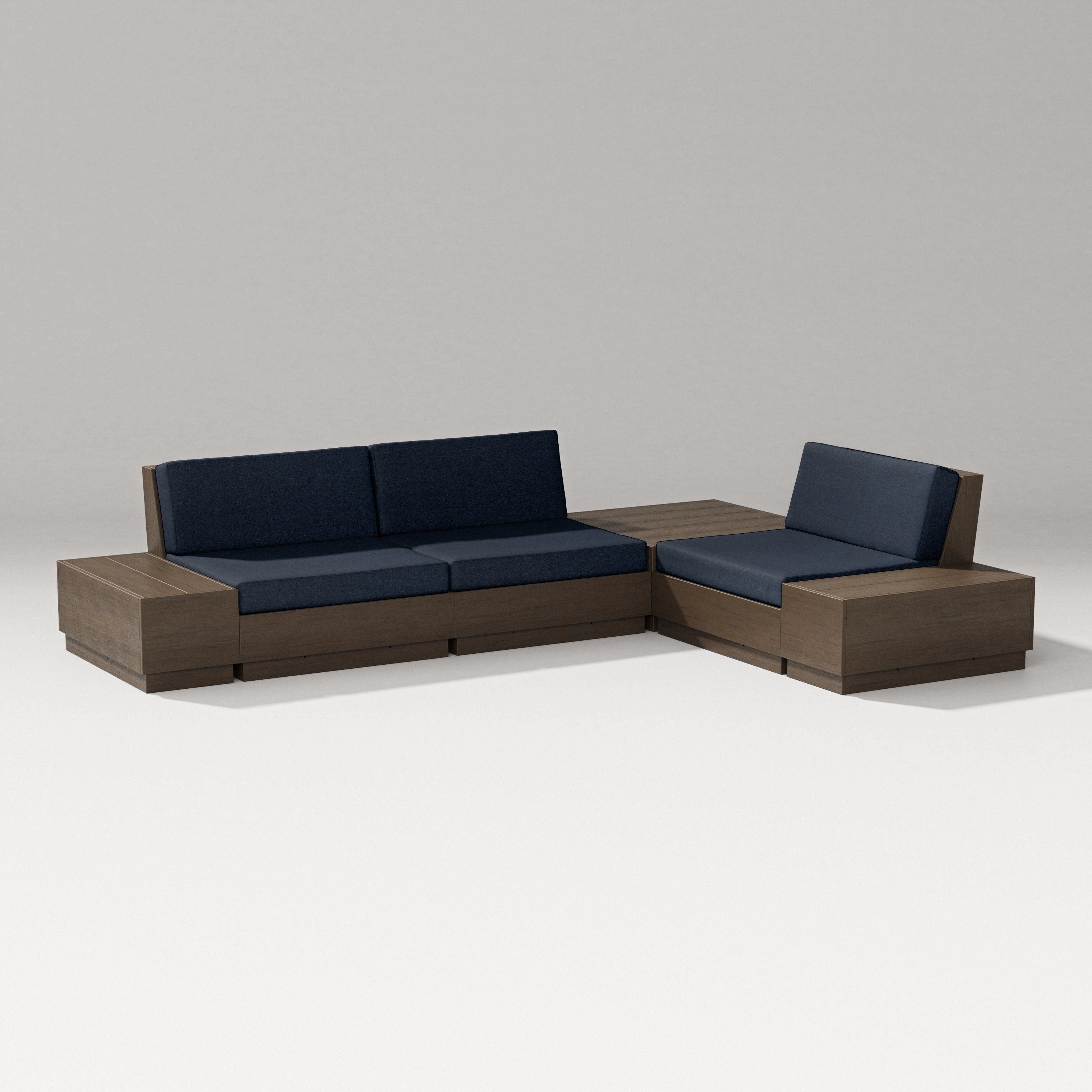 PW Designer Series Elevate 6-Piece Corner Sectional in Kona / Marine Indigo