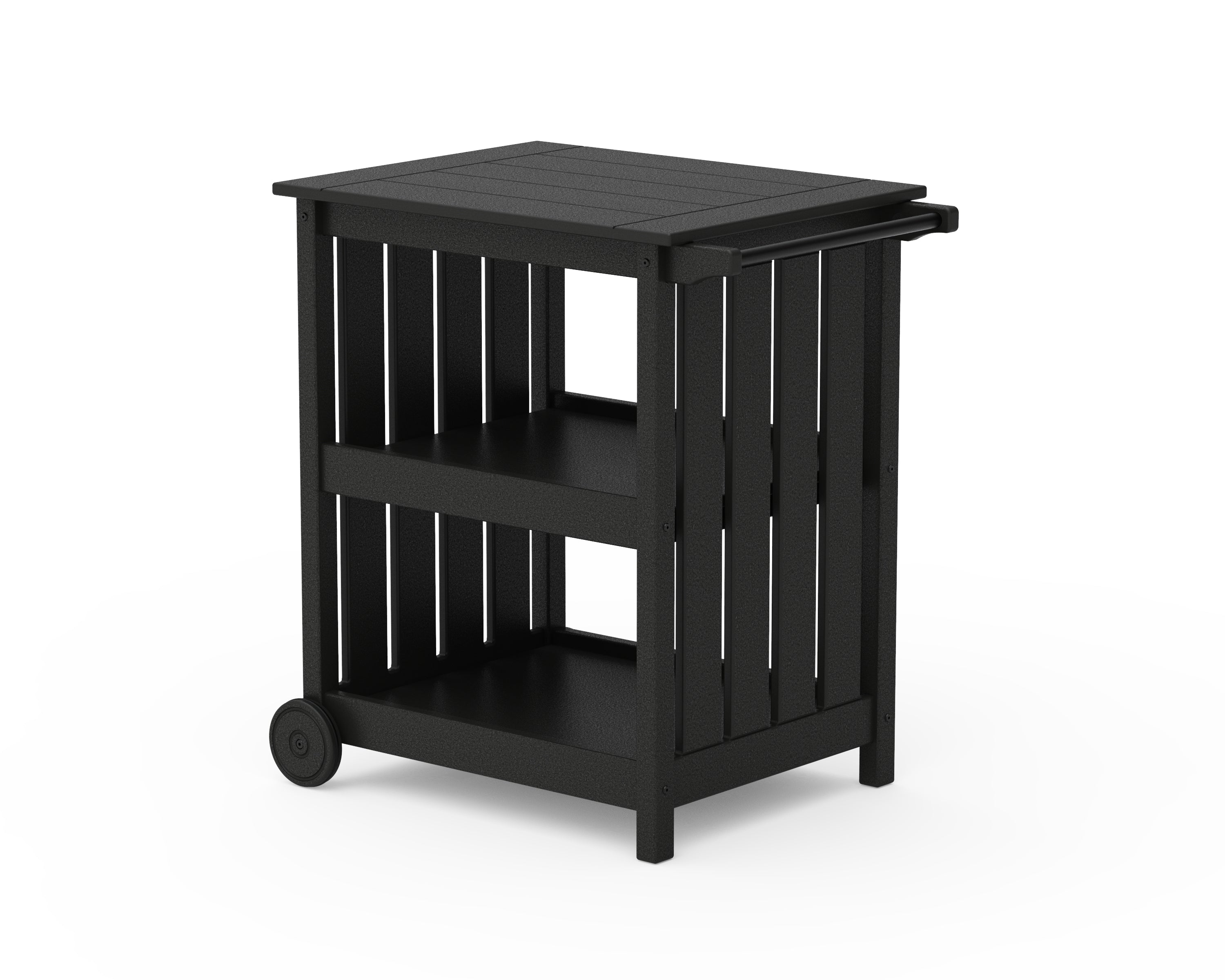 POLYWOOD Vineyard Bar Cart in Black