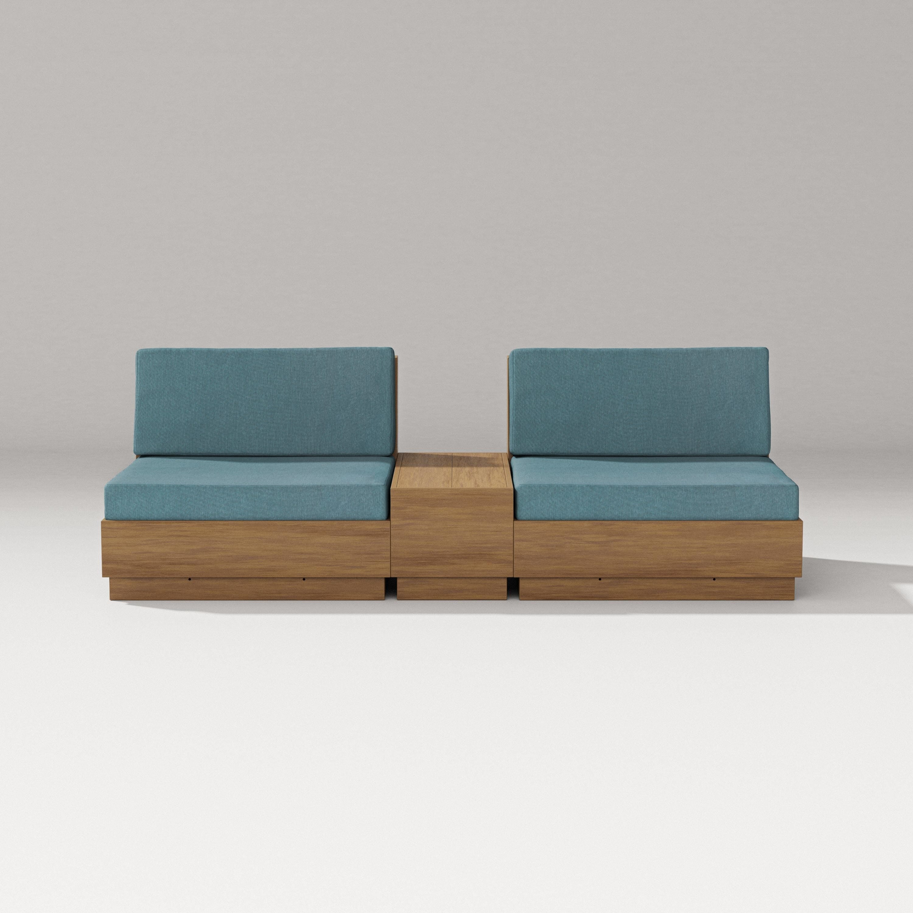 PW Designer Series Elevate Lounge Chair Set in Natural / Ocean Teal