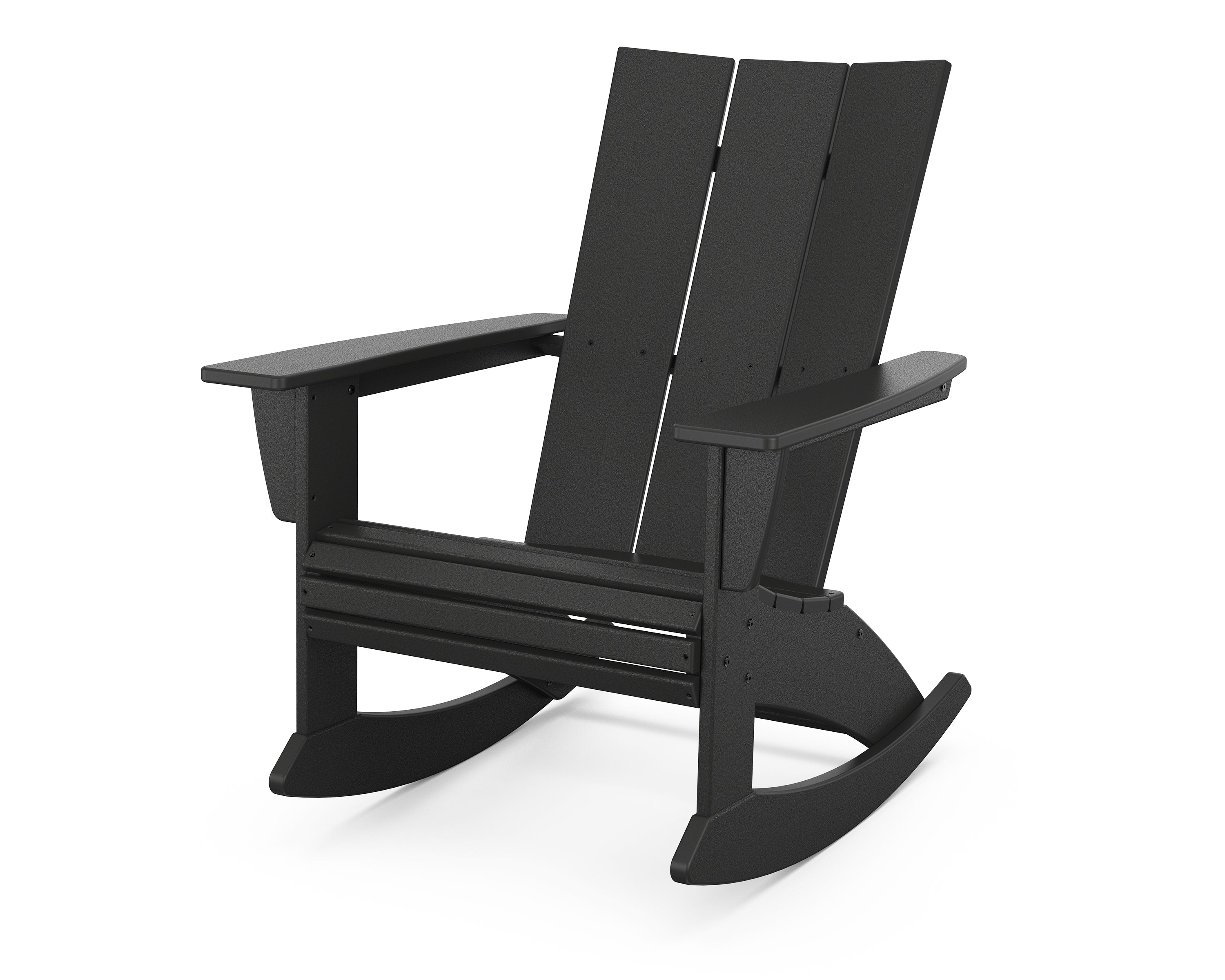 POLYWOOD Modern Curveback Adirondack Rocking Chair in Black