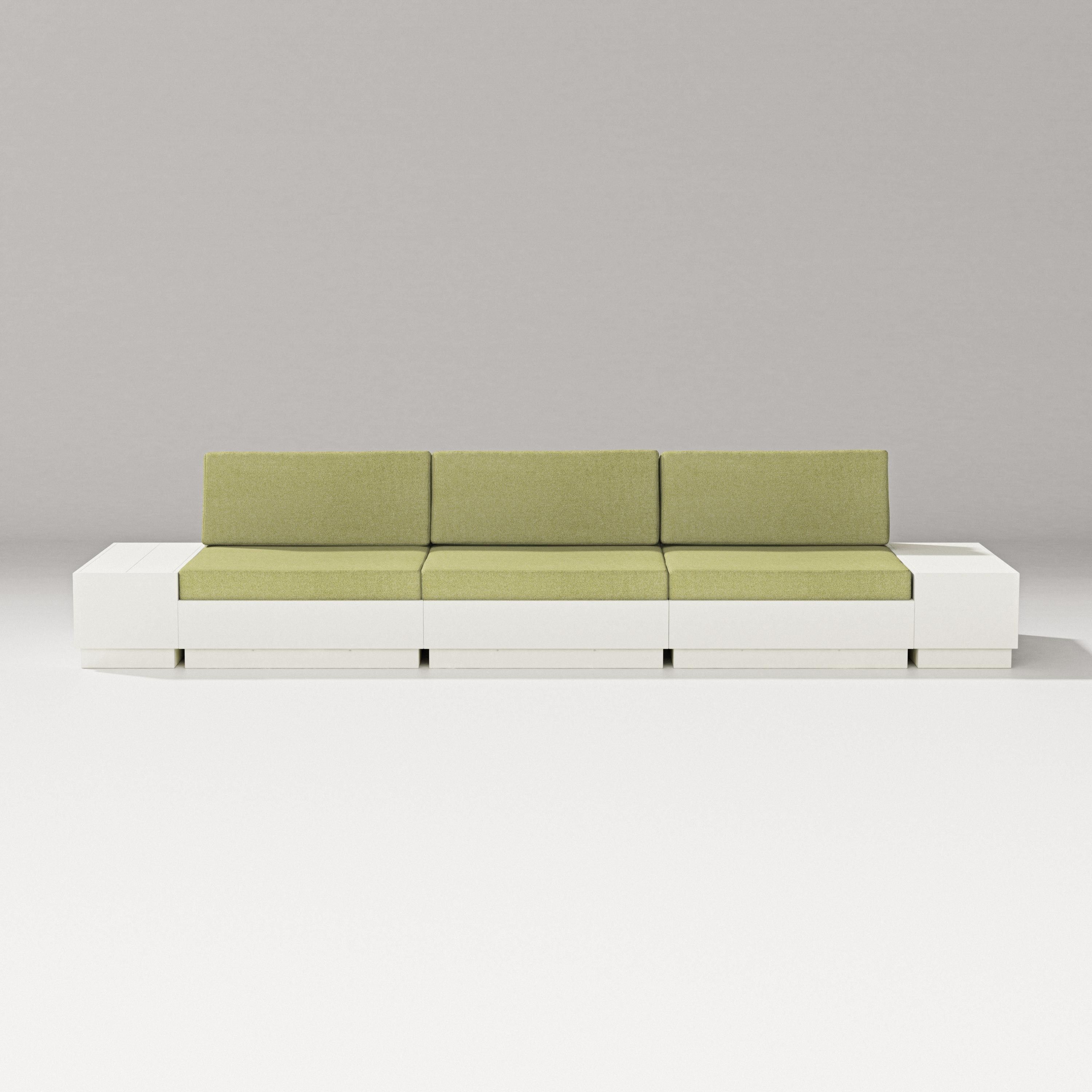 PW Designer Series Elevate Straight Sectional in Vintage White / Chartreuse Boucle