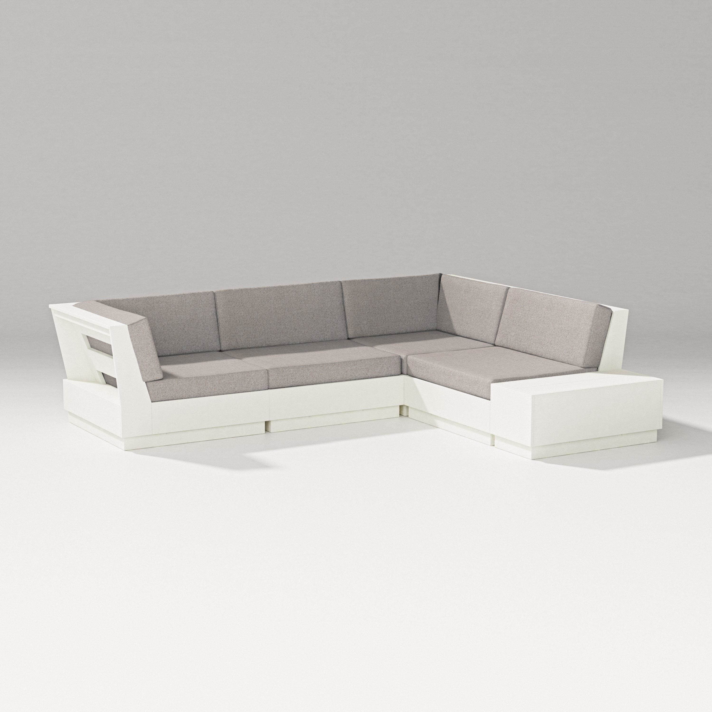 PW Designer Series Elevate Corner Sectional in Vintage White / Weathered Tweed