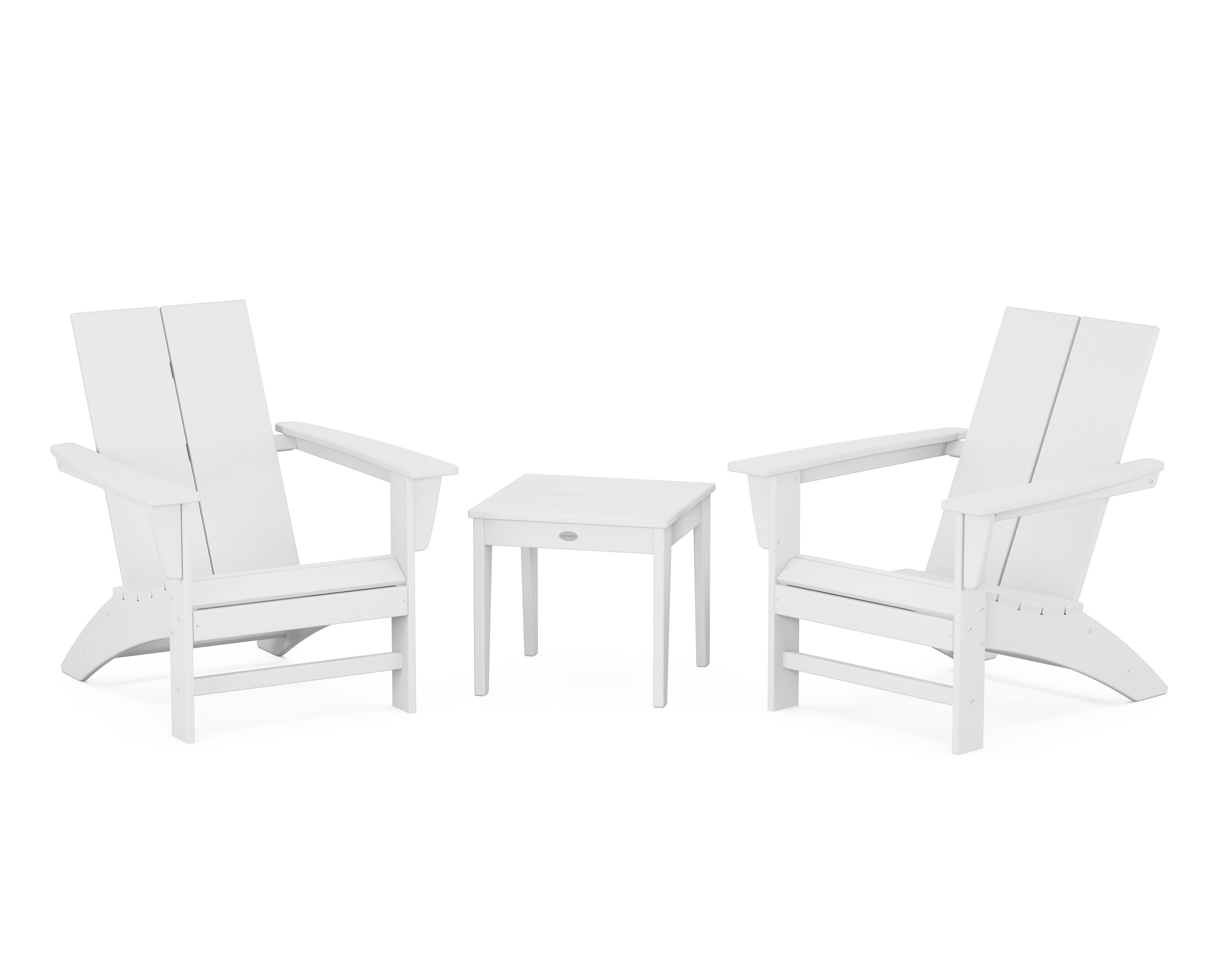 Country Living Cottage Modern Adirondack Chair 3-Piece Set in White