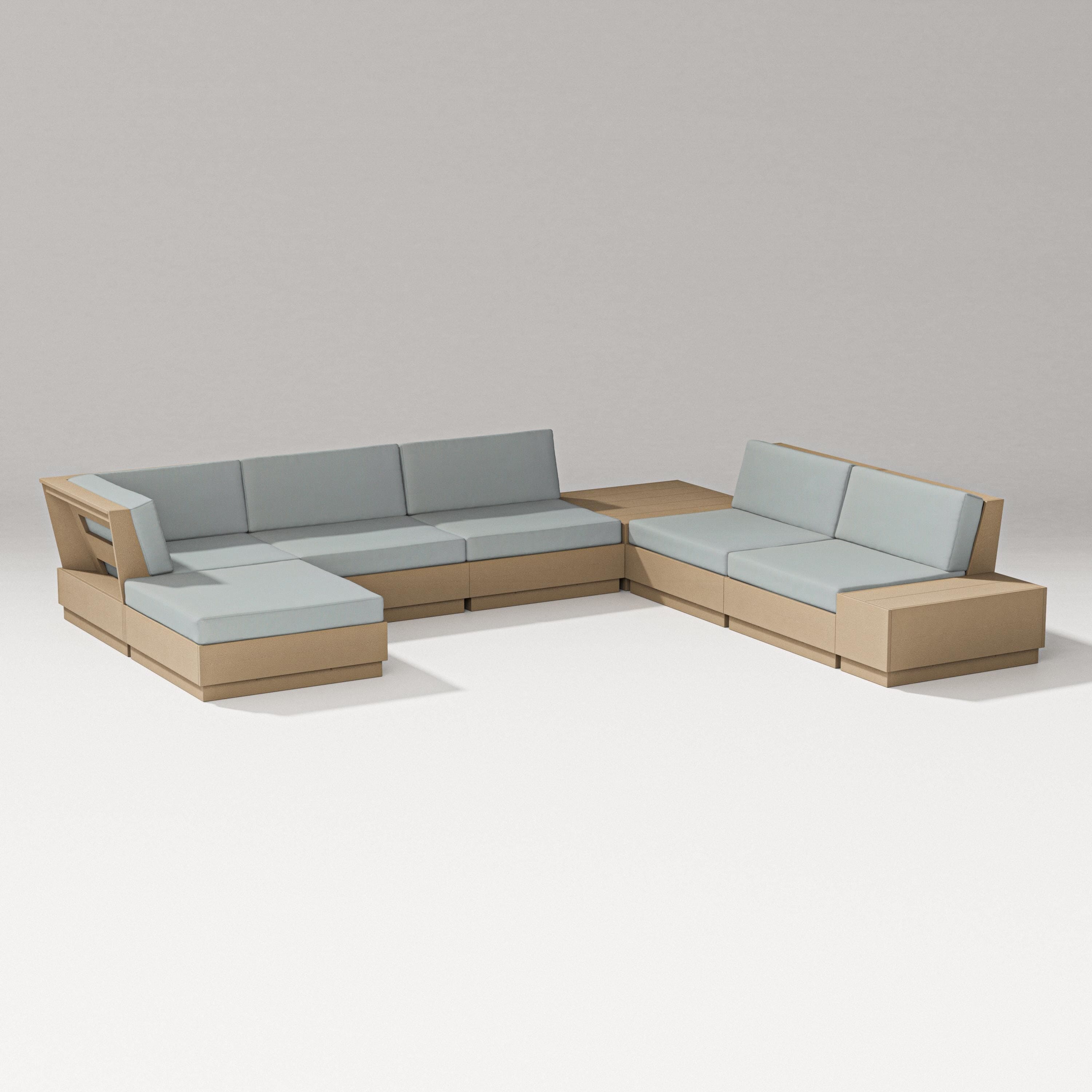 PW Designer Series Elevate 8-Piece Corner Sectional in Vintage Sahara / Spa