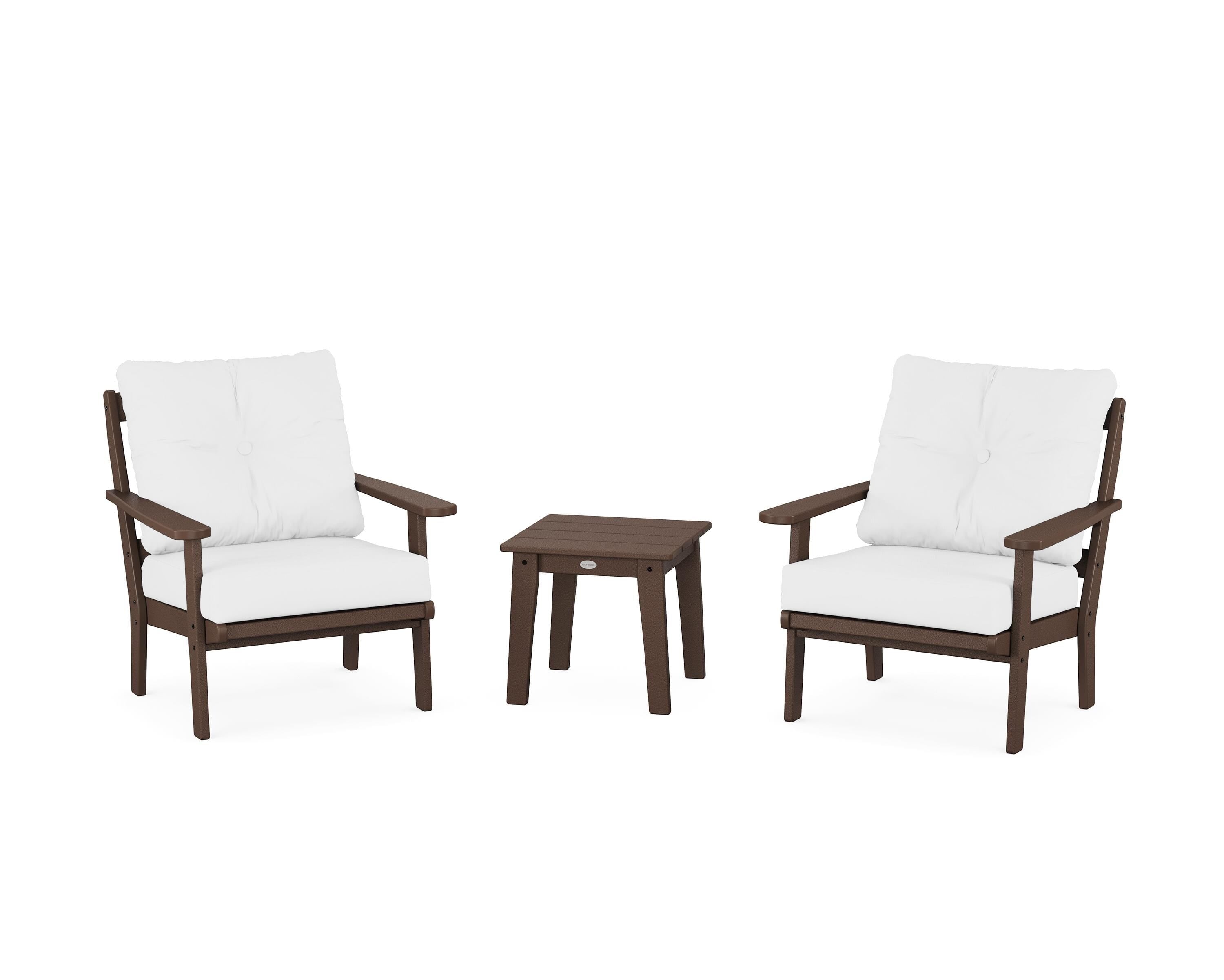 POLYWOOD Mission 3-Piece Deep Seating Set in Mahogany / Natural