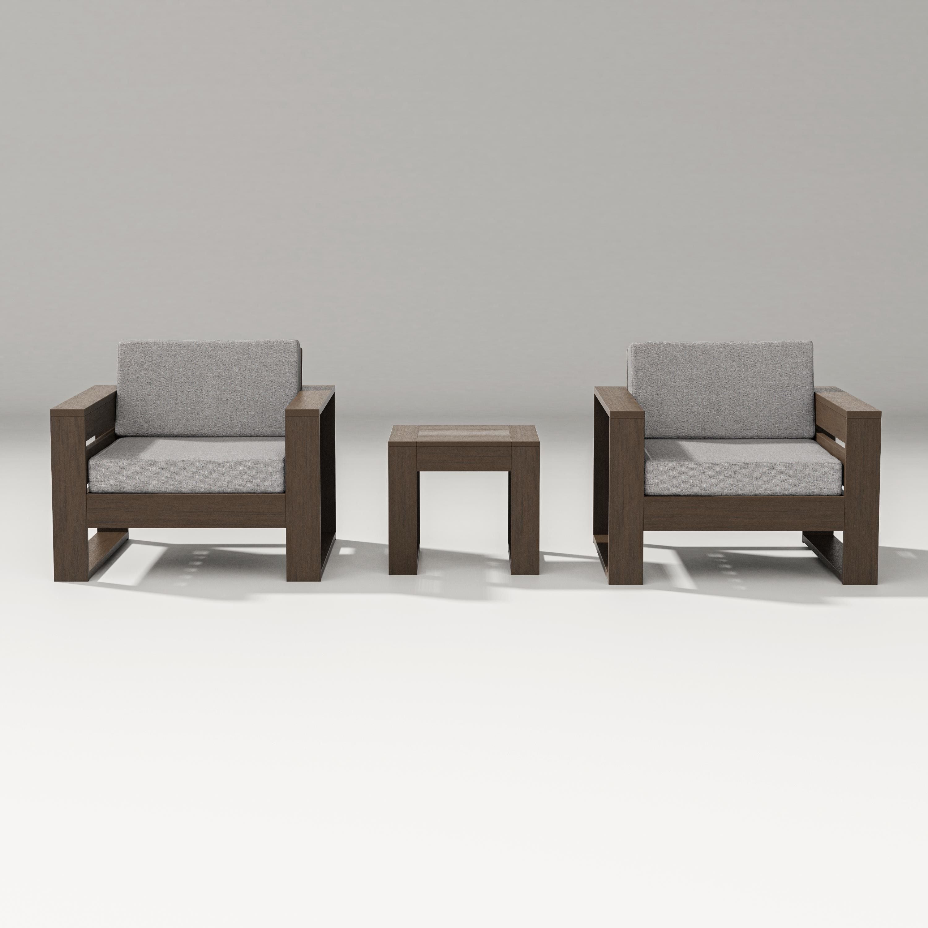 PW Designer Series Latitude 3-Piece Lounge Chair Set in Kona / Grey Mist