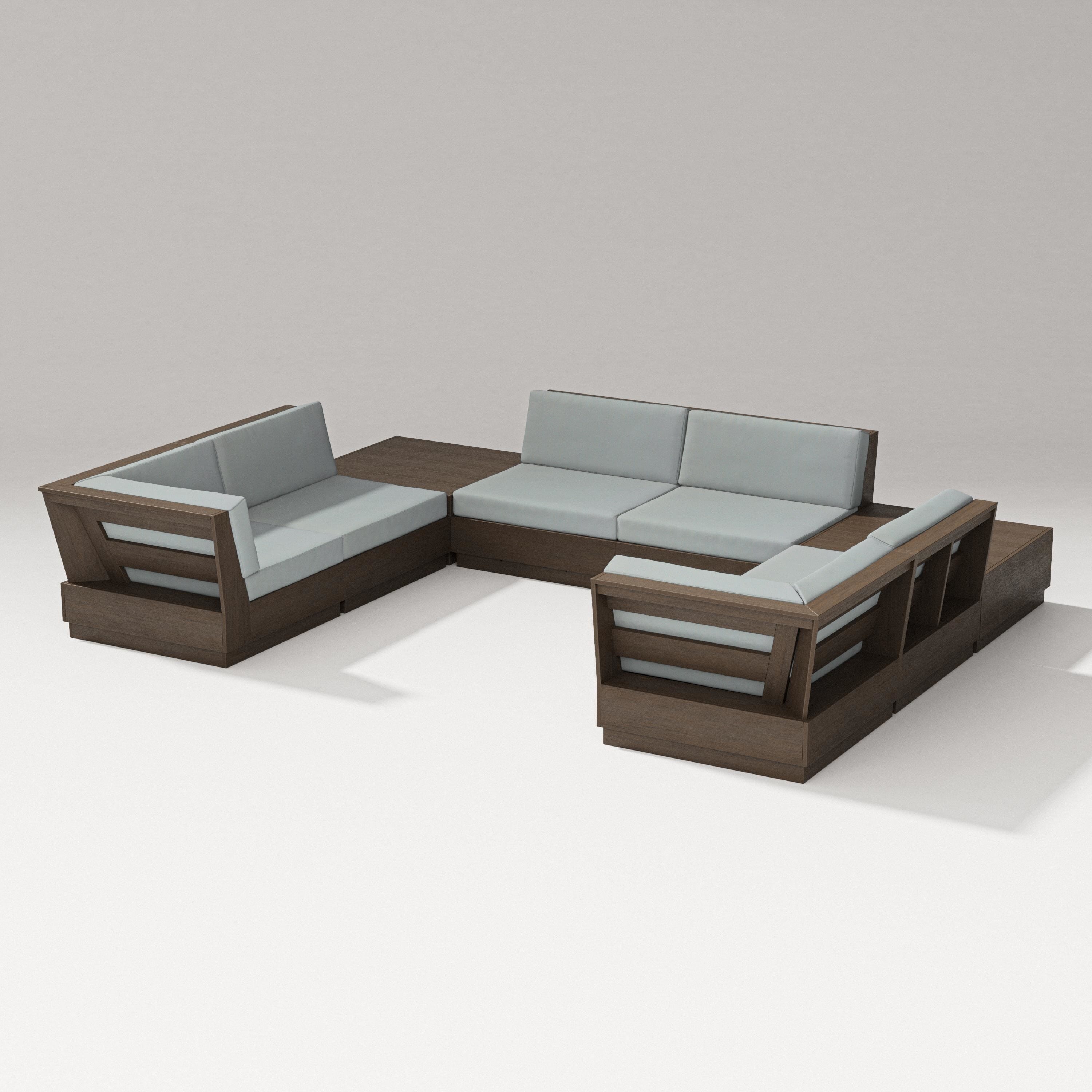 PW Designer Series Elevate 8-Piece U-Shaped Sectional in Kona / Spa