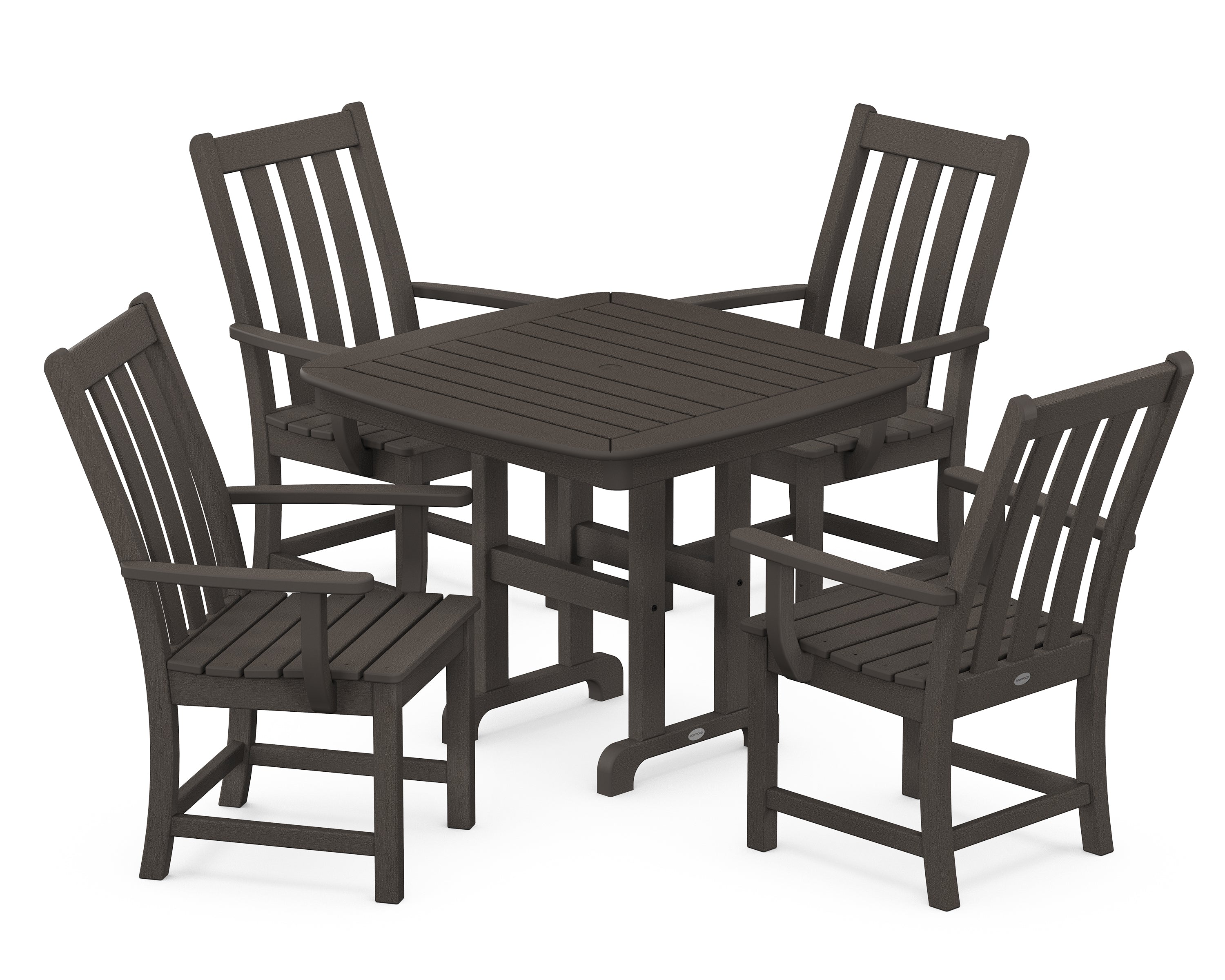 POLYWOOD® Vineyard 5-Piece Dining Set in Vintage Coffee