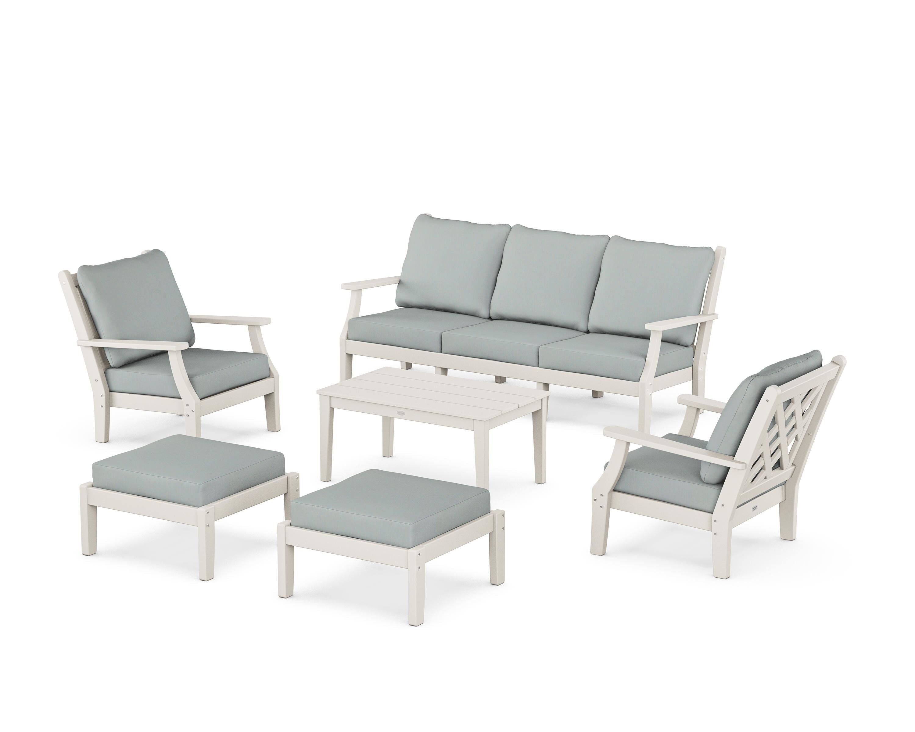 Country Living Wovendale 6-Piece Lounge Sofa Set in Sand / Spa