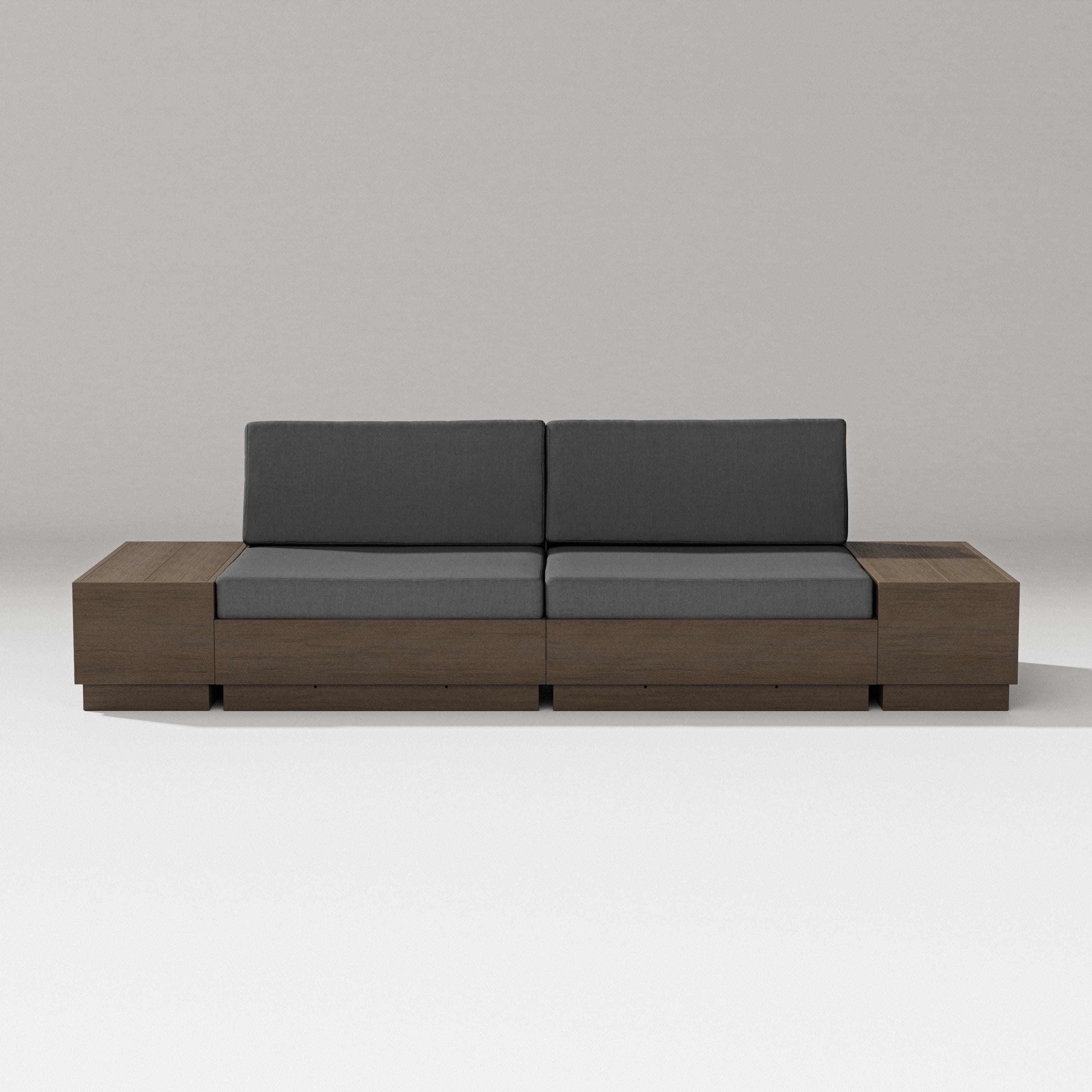 PW Designer Series Elevate 4-Piece Loveseat Sectional in Kona / Spectrum Carbon