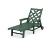 Country Living Wovendale Chaise with Arms and Wheels in Green