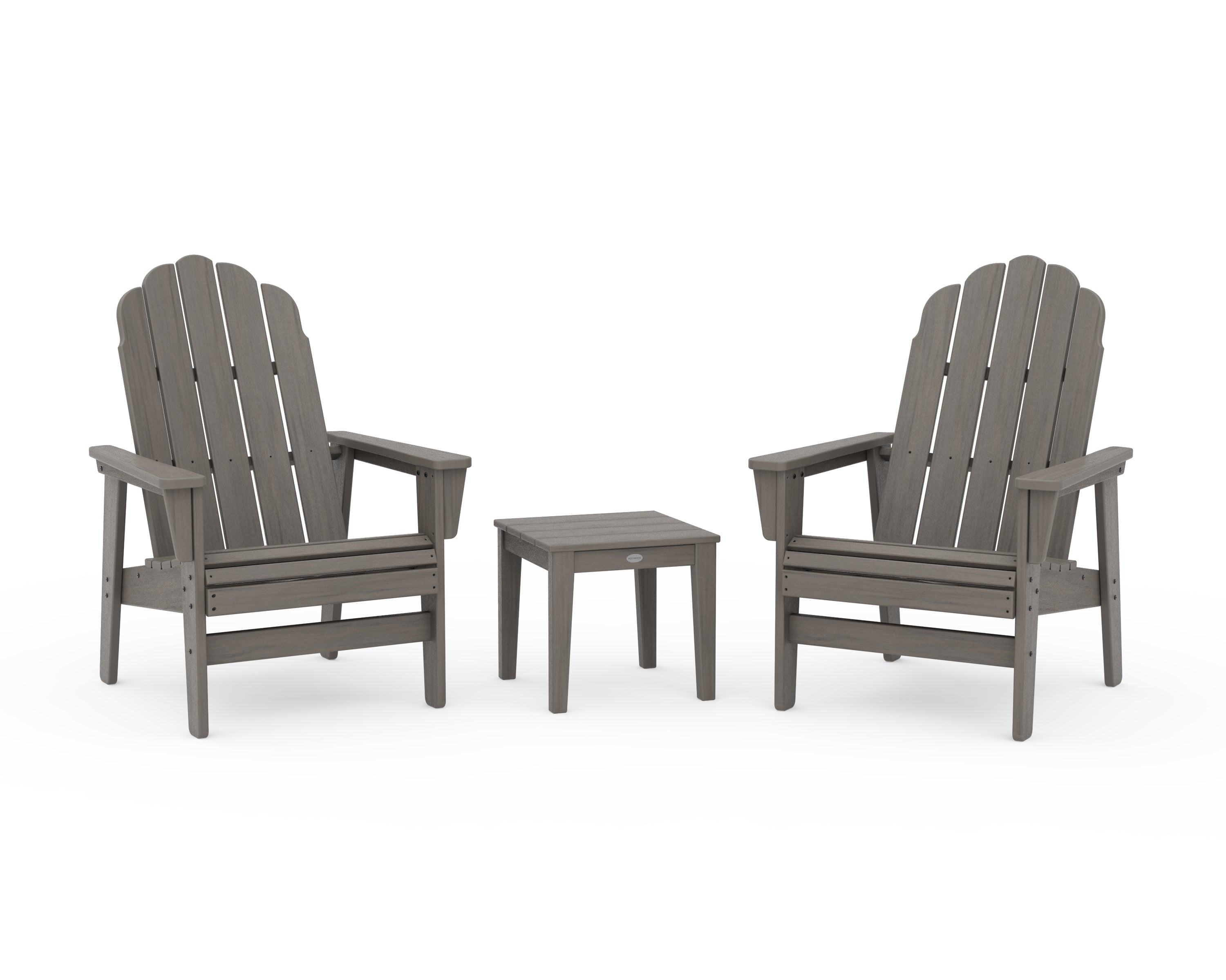 POLYWOOD 3-Piece Vineyard Grand Upright Adirondack Set in Driftwood