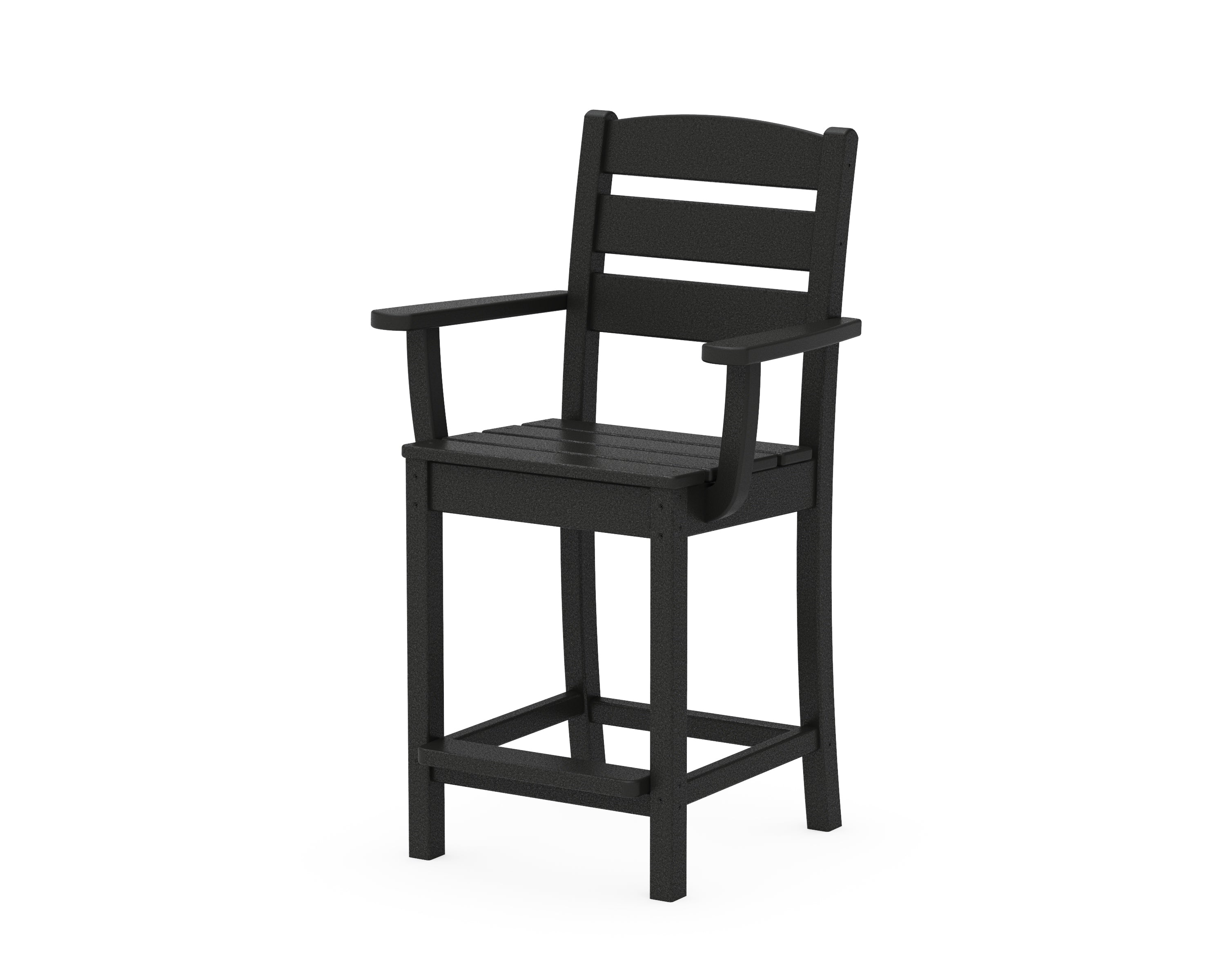 POLYWOOD Lakeside Counter Arm Chair in Black