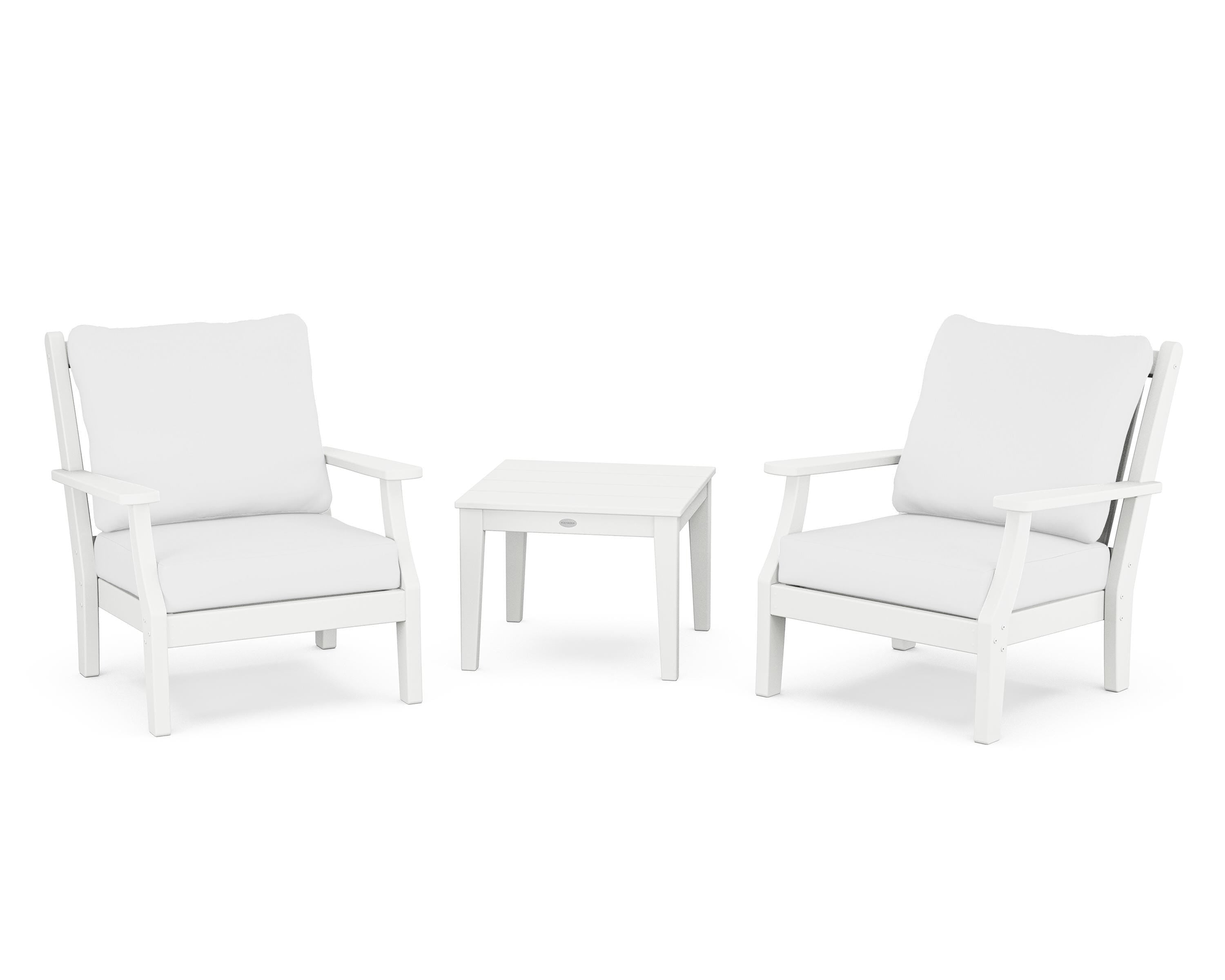 Country Living Wovendale 3-Piece Deep Seating Set in White / Natural