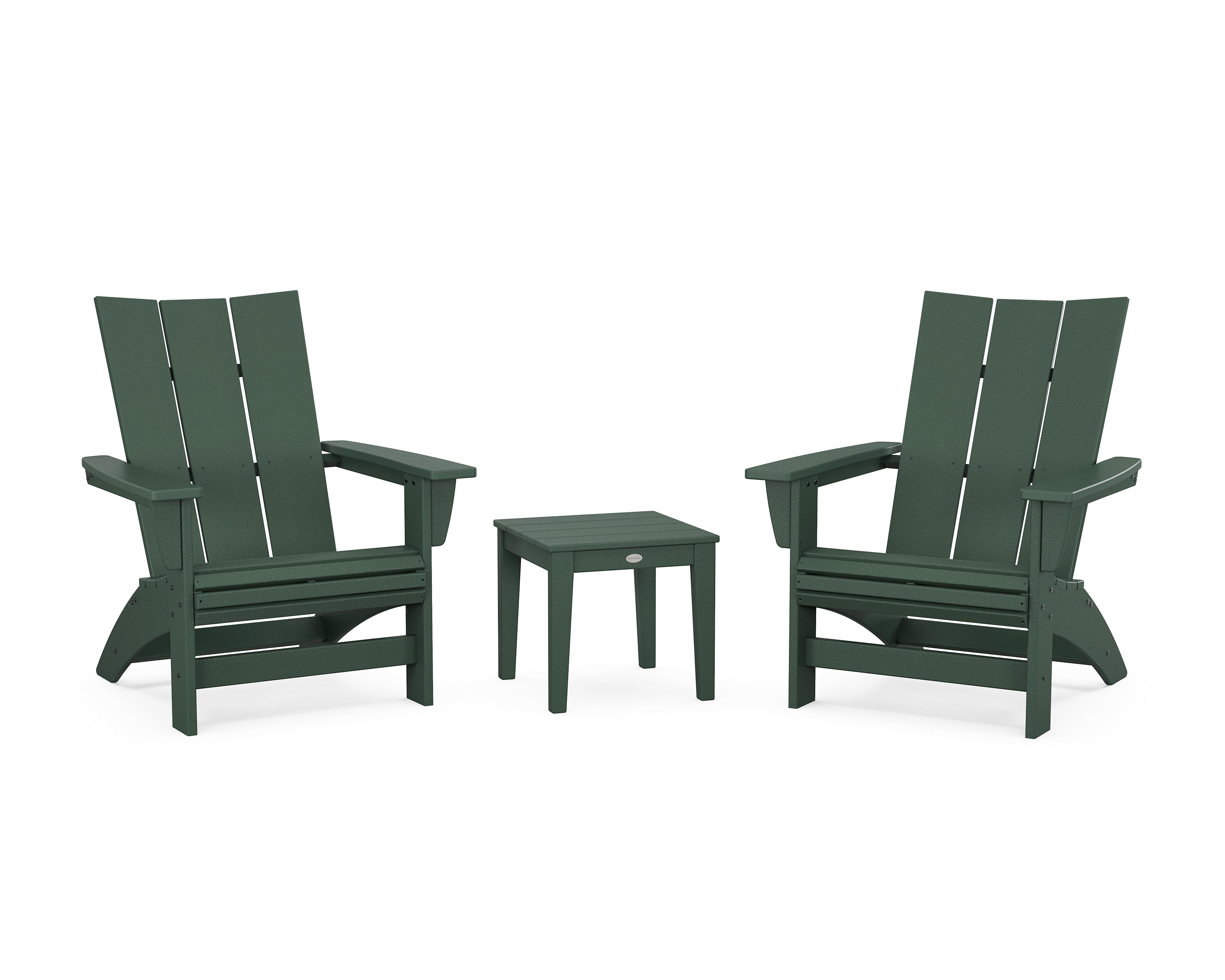 POLYWOOD 3-Piece Modern Grand Adirondack Set in Green